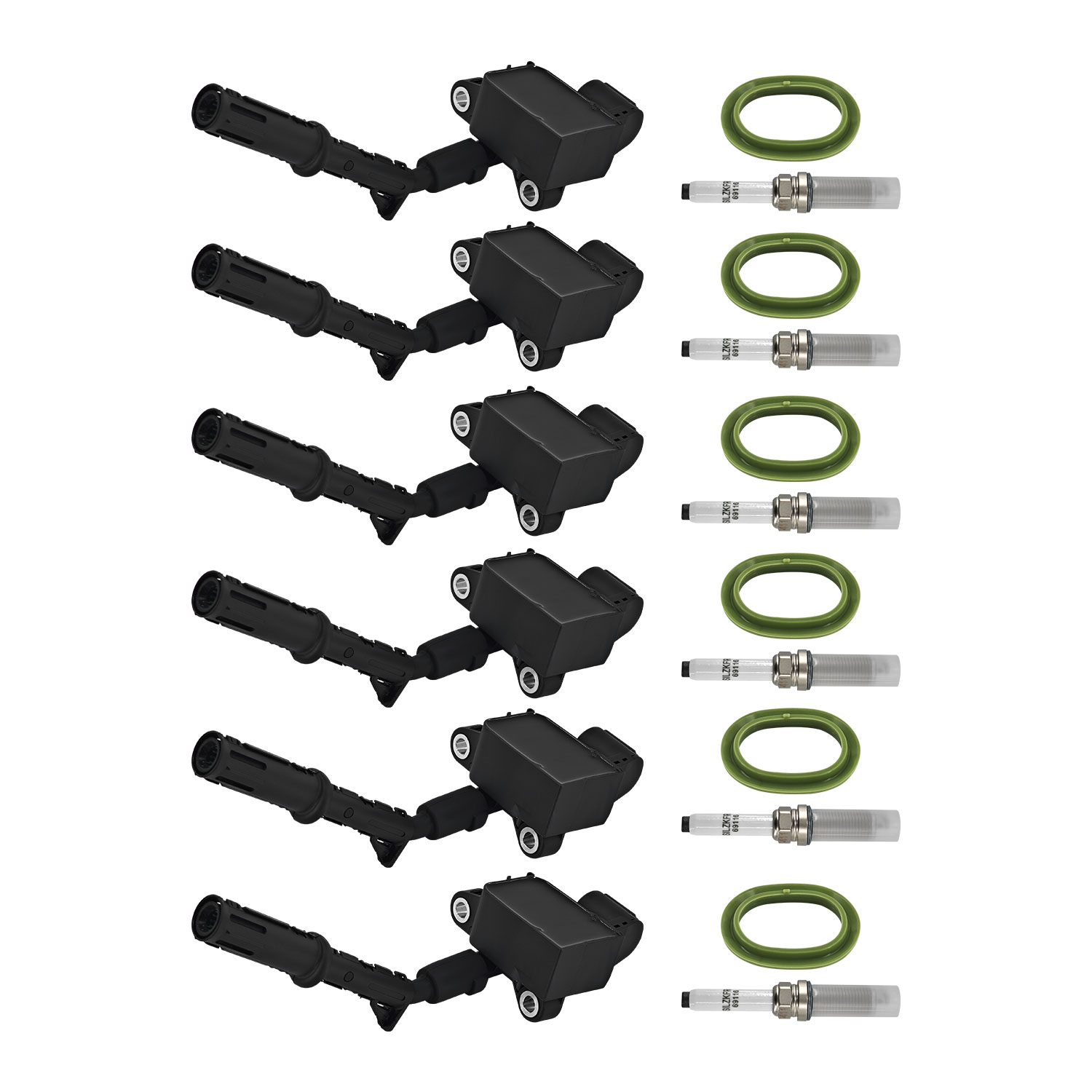 Ignition Tune-Up 6 Spark Plug Coil Kit for Benz GLE350 Base/4Matic Sport 3.5L V6 2016-2018 for 2012-2016 E350 Base/4Matic C207 W212 W166