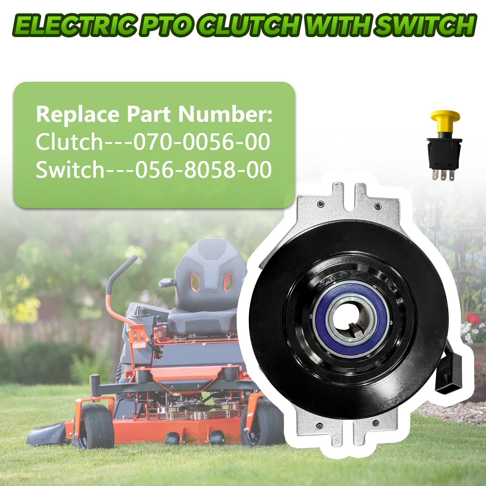 Electric PTO Clutch Kit fits Bad Boy ZT Elite w/Switch, fits Maverick, fits Revolt SD Raider, fits Bad Boy Walk Behind