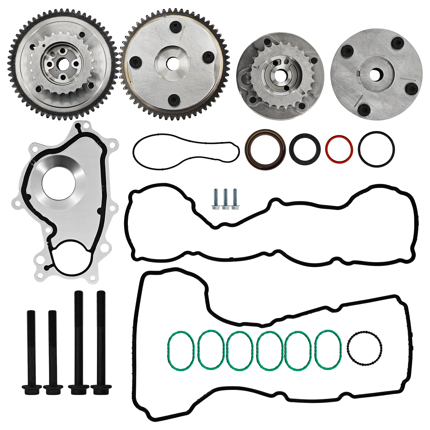 3.5L Cam Phaser W/Water Pump & Gaskets Kit for Ford F-150 for Lincoln MKX MKT 3.5/3.7 2015-2016