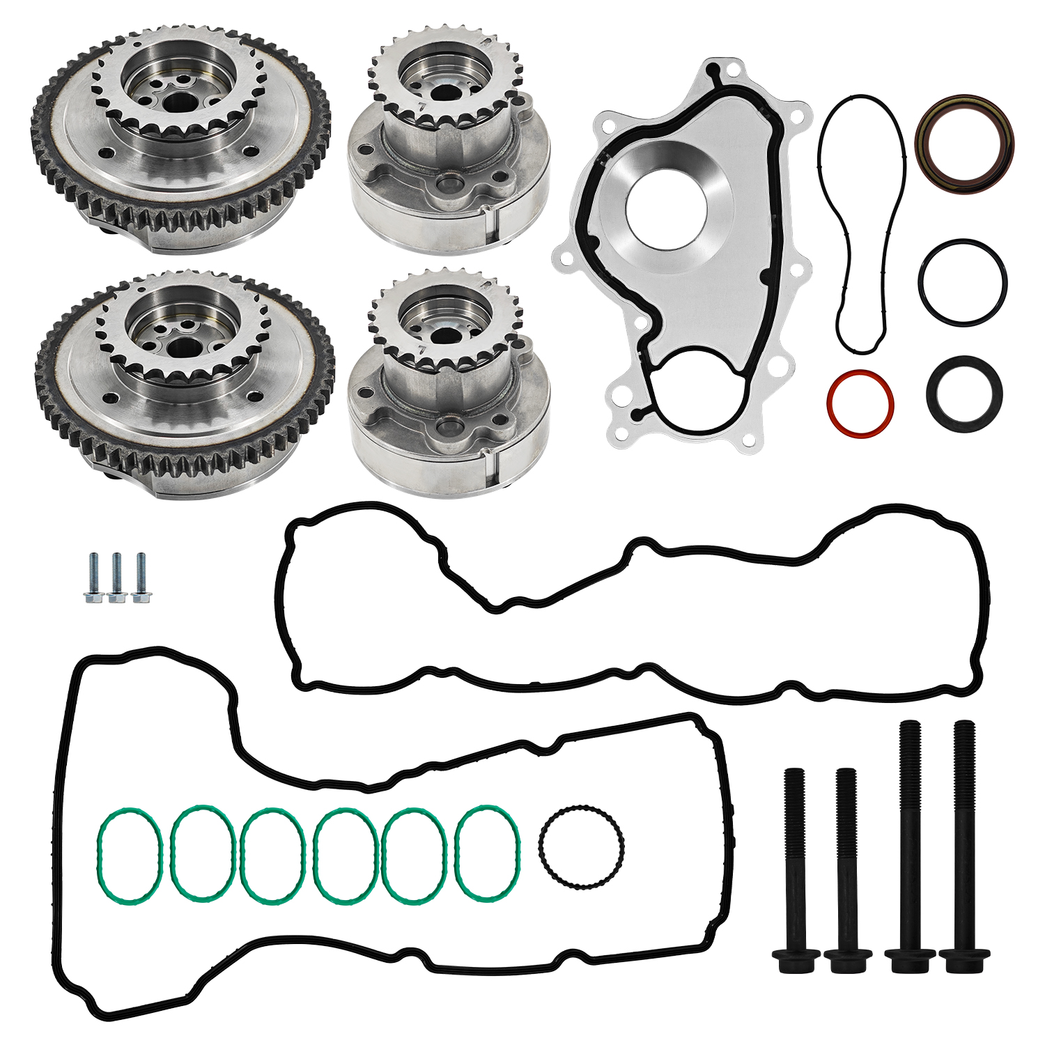 3.5L Cam Phaser W/Water Pump & Gaskets Kit for Ford F-150 for Lincoln MKX MKT 3.5/3.7 2015-2016