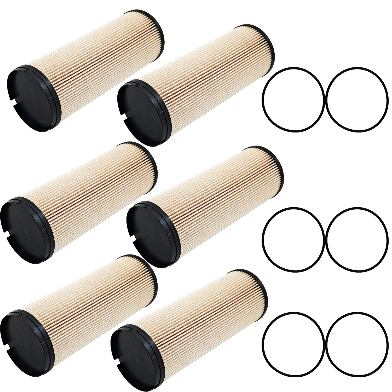 6pcs Fuel Filter for Cummins EPA ’17 ISX-12 ISX-15 2017-2024, for Kenworth T680 T880 W900, for Peterbilt 567 579