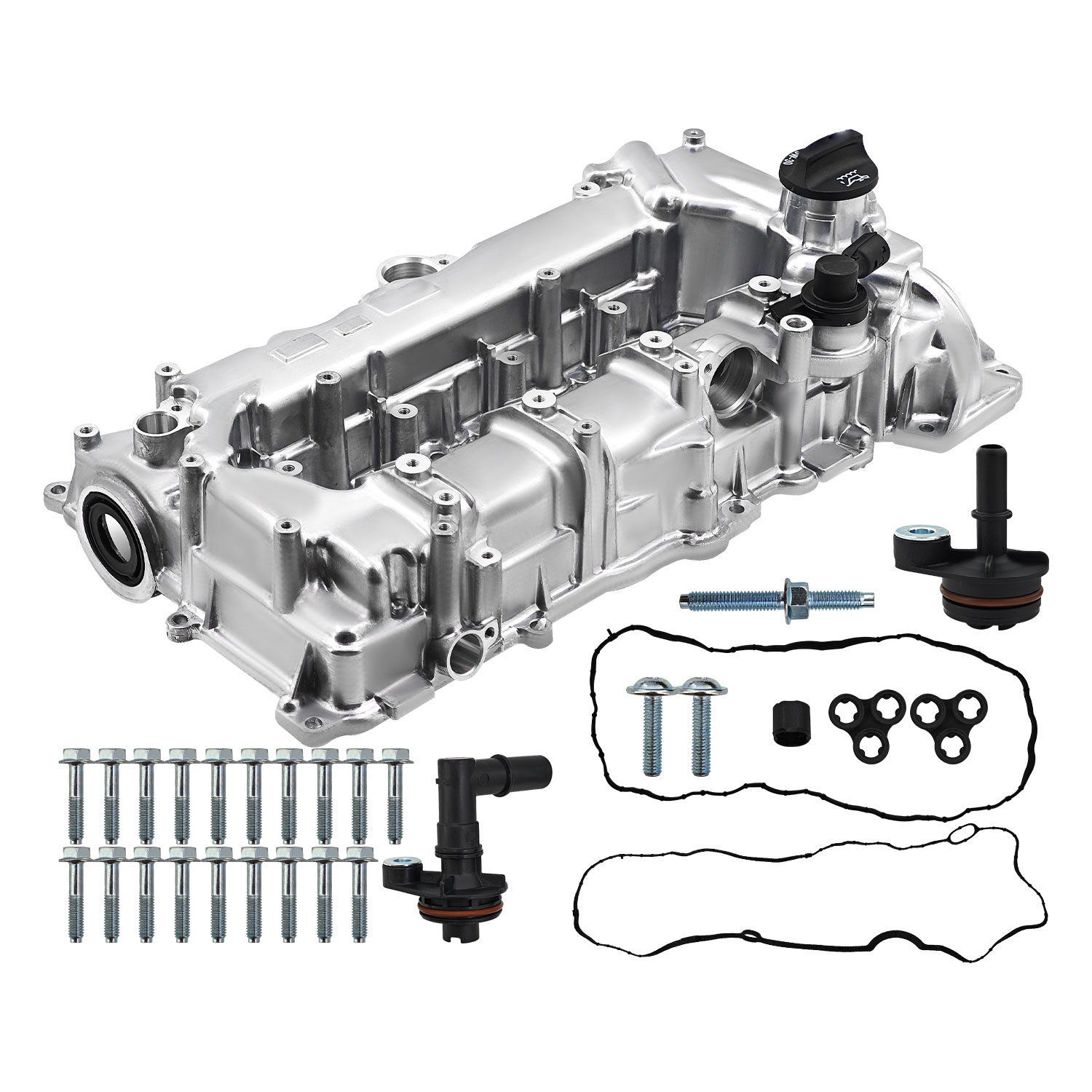 Aluminum Engine Valve Cover Kit fit for Chevy Malibu Cruze, Trax, Buick Encore 2016-2022 1.4L 1.5L