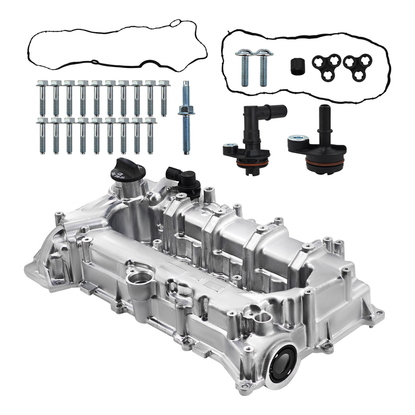 Aluminum Engine Valve Cover Kit fit for Chevy Malibu Cruze, Trax, Buick Encore 2016-2022 1.4L 1.5L