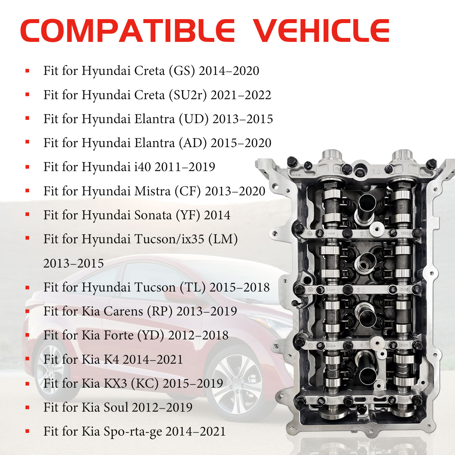 22224-2E000 G4NA 2.0L Engine Cylinder Head Assembly for Hyundai Tucson Kia Forte 2014-2019