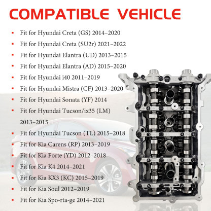22224-2E000 G4NA 2.0L Engine Cylinder Head Assembly for Hyundai Tucson Kia Forte 2014-2019