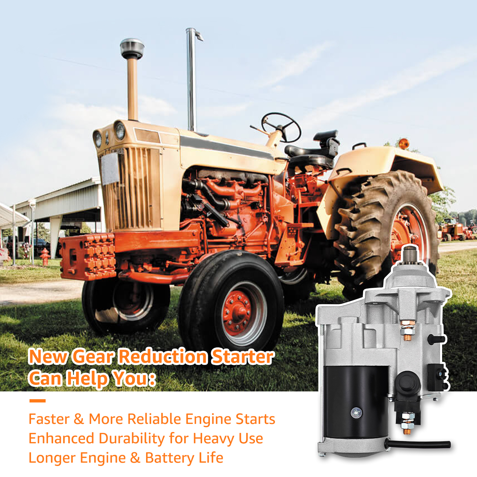 11 Tooth 12V Starter for International Farmall 806D Diesel 1963-1968