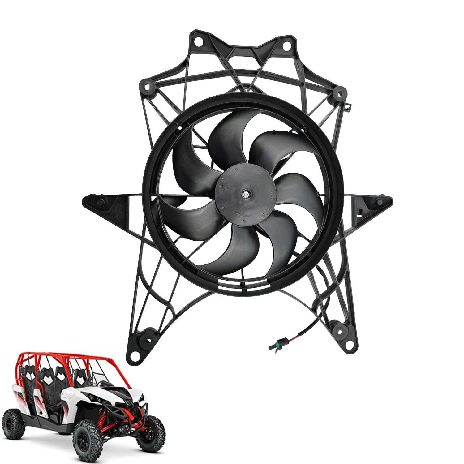 Cooling Radiator Fan Assembly for Can-Am Maverick X3 2017-2025