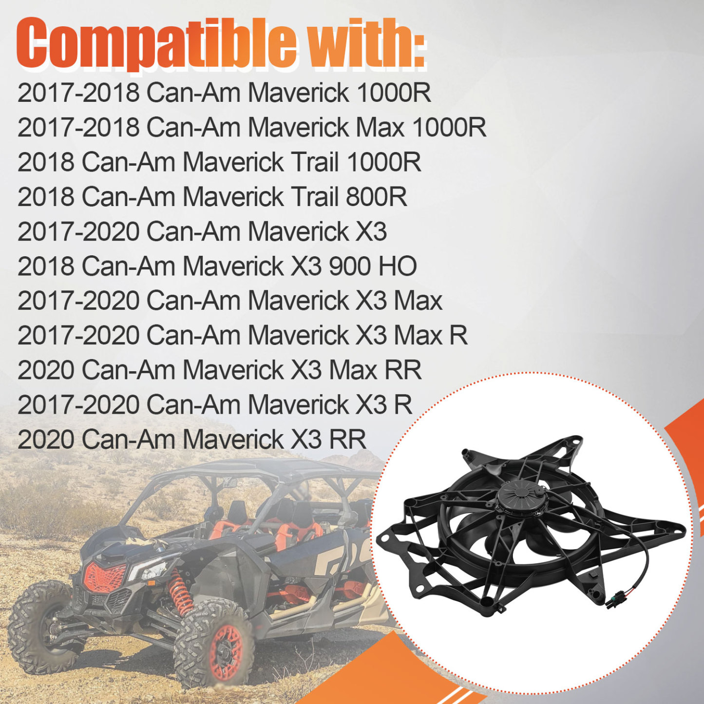 Cooling Radiator Fan Assembly for Can-Am Maverick X3 2017-2025