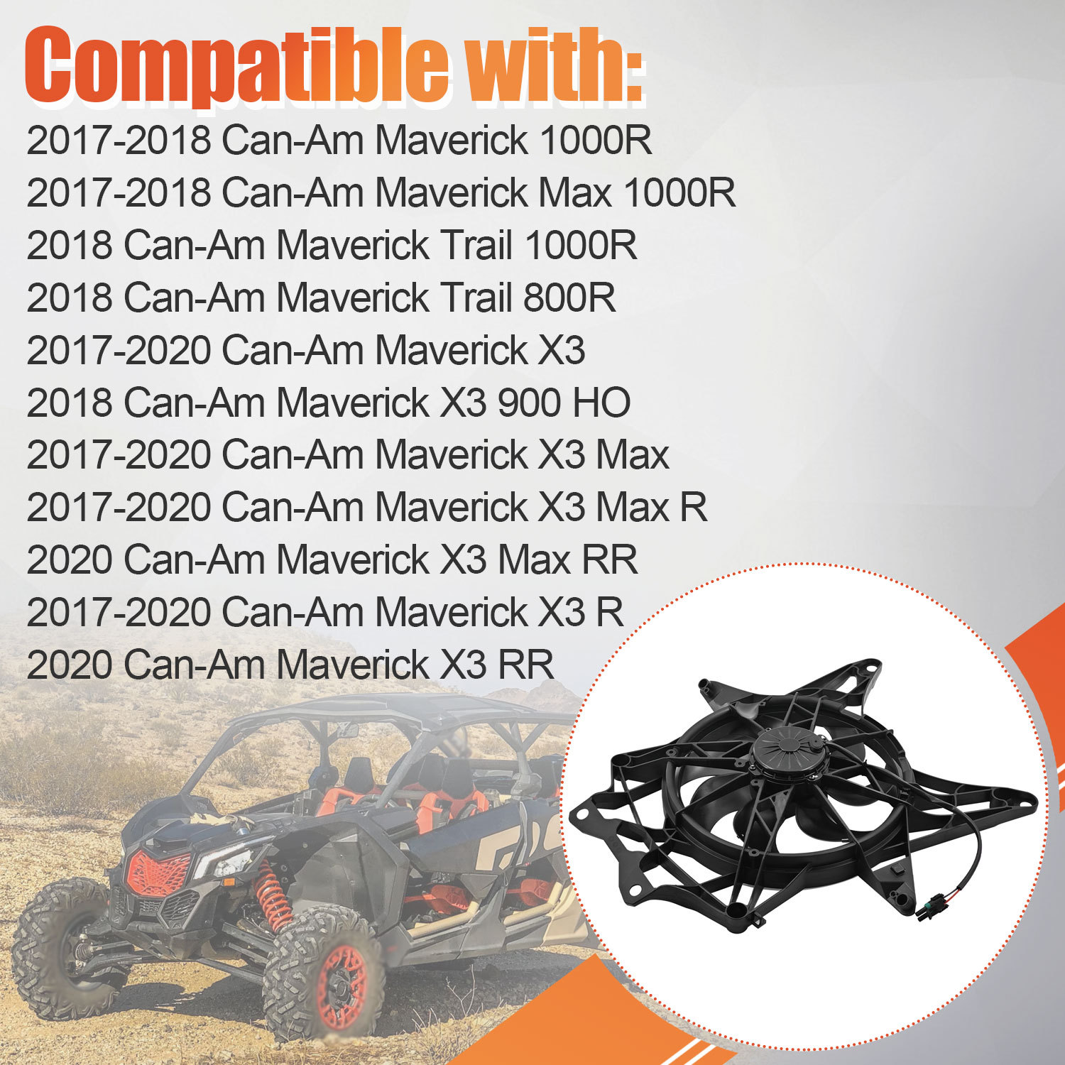 Cooling Radiator Fan Assembly for Can-Am Maverick X3 2017-2025