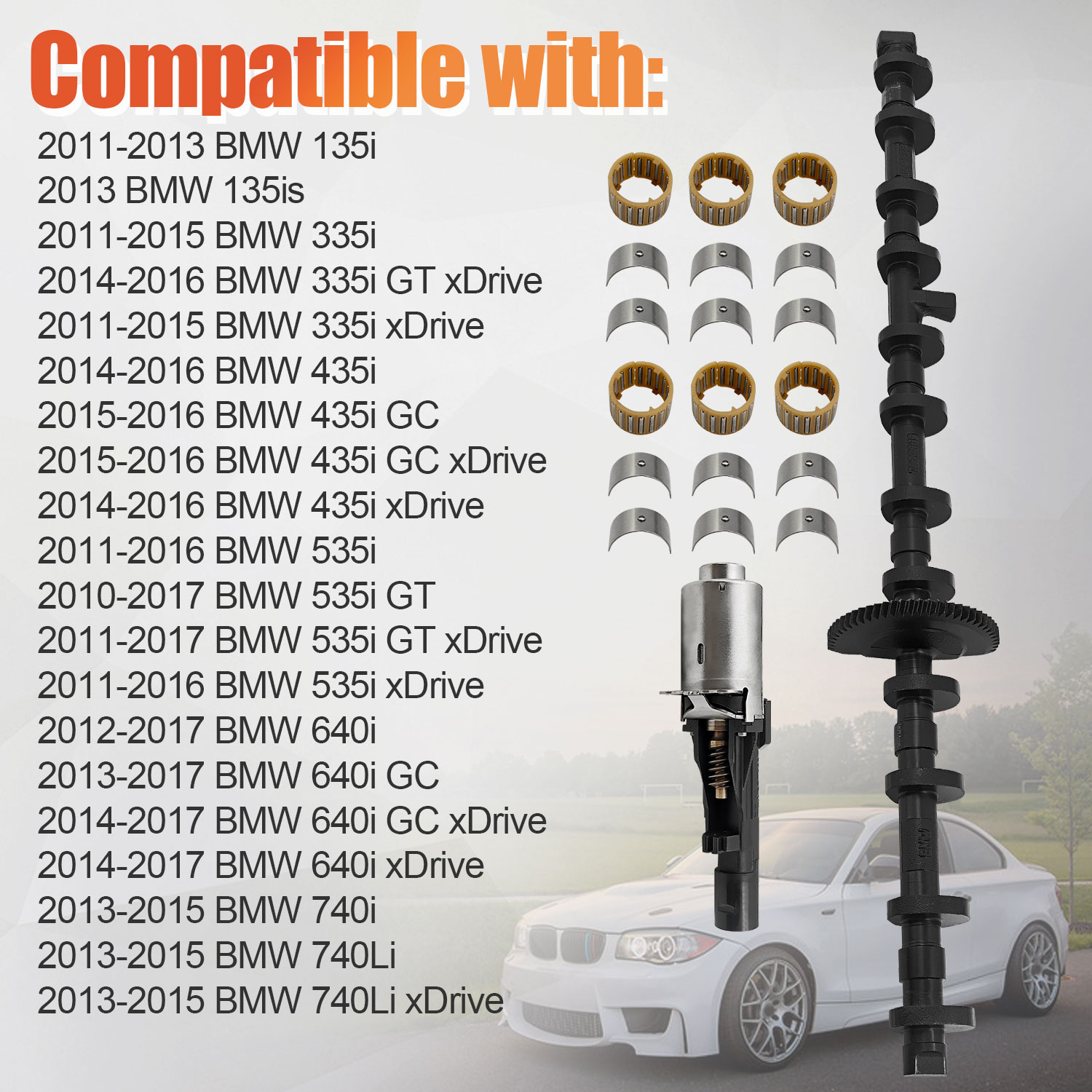 Eccentric Shaft Valvetronic Actuator Kit Compatible with BMW 535i 135i 740i X3 X5 135is 335i 435i 640i 740Li ActiveHybrid 3/5/7 M2 M235i 3.0L