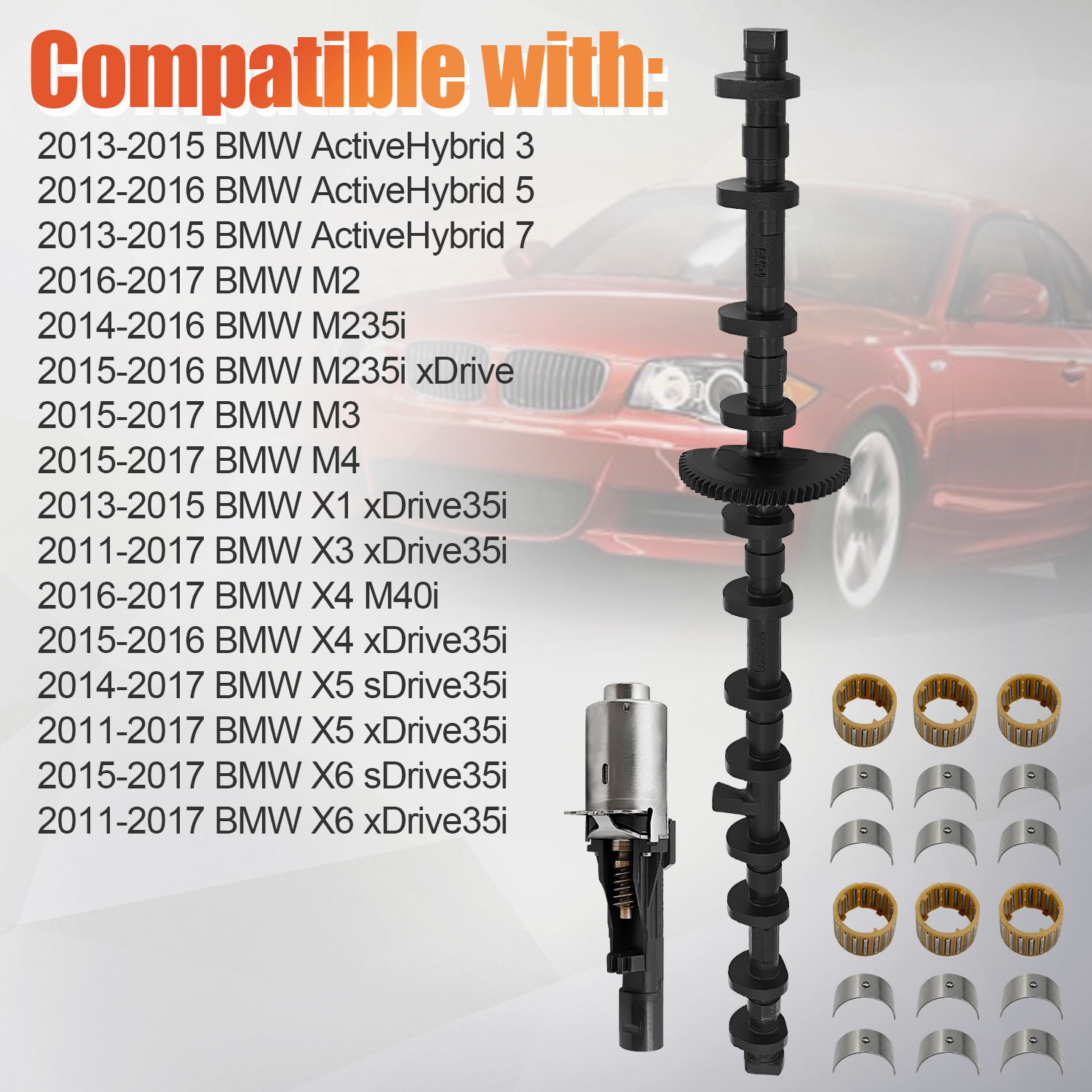 Eccentric Shaft Valvetronic Actuator Kit Compatible with BMW 535i 135i 740i X3 X5 135is 335i 435i 640i 740Li ActiveHybrid 3/5/7 M2 M235i 3.0L