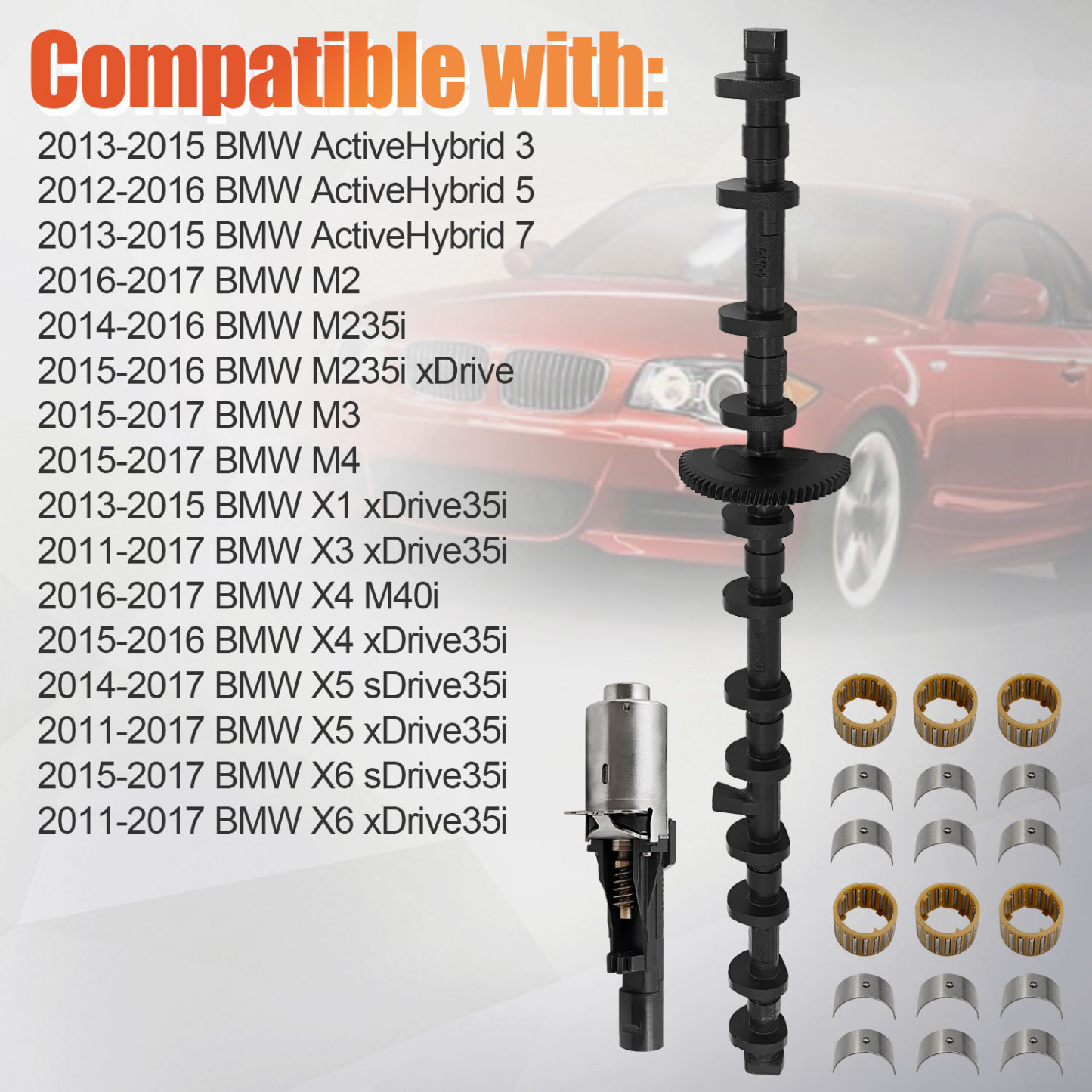 Eccentric Shaft Valvetronic Actuator Kit Compatible with BMW 535i 135i 740i X3 X5 135is 335i 435i 640i 740Li ActiveHybrid 3/5/7 M2 M235i 3.0L