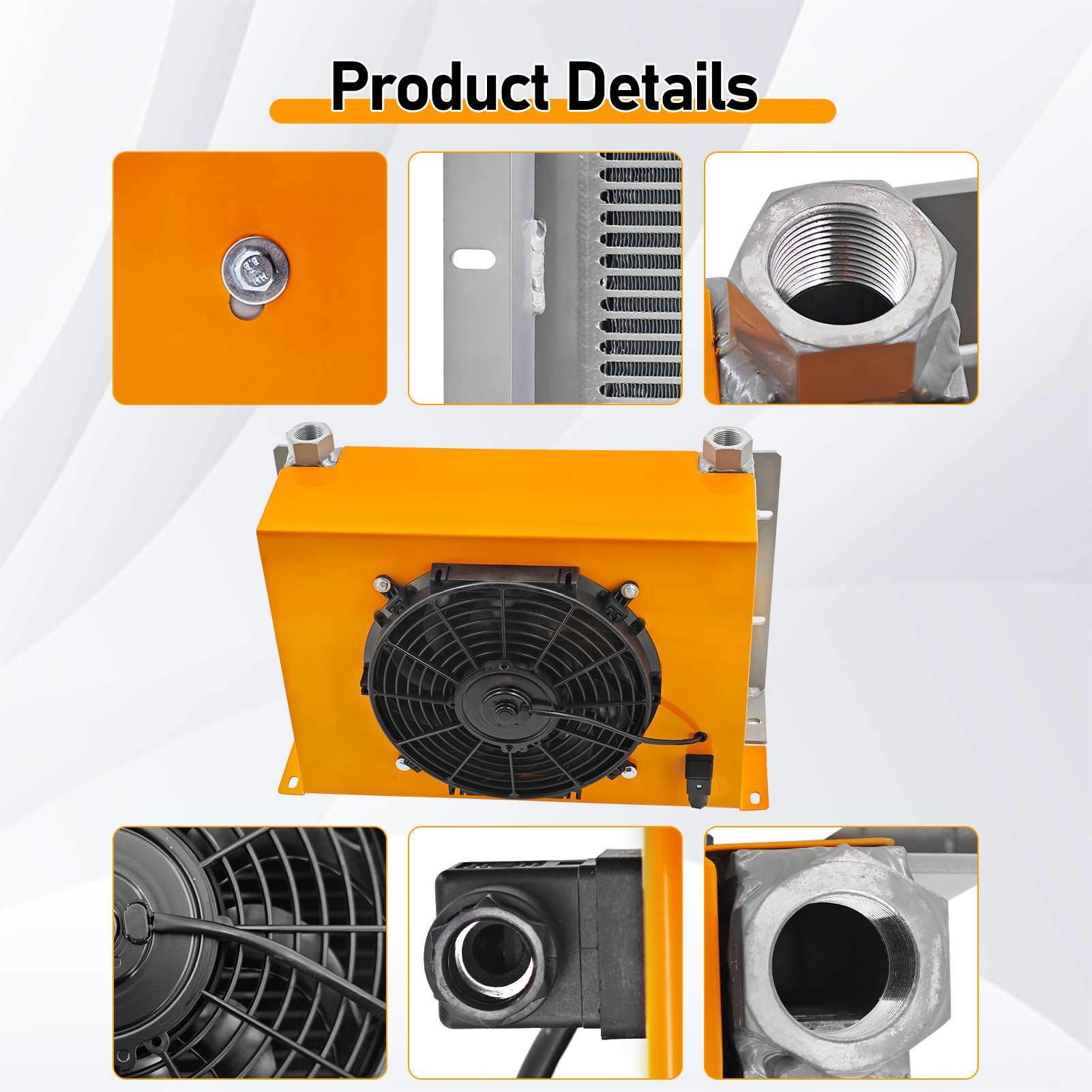 DC12V Hydraulic Oil Cooler 150L/min, 120W Fan | 2MPa Air-Cooled Hydraulic Oil Radiator | Heat Dissipation Cooler