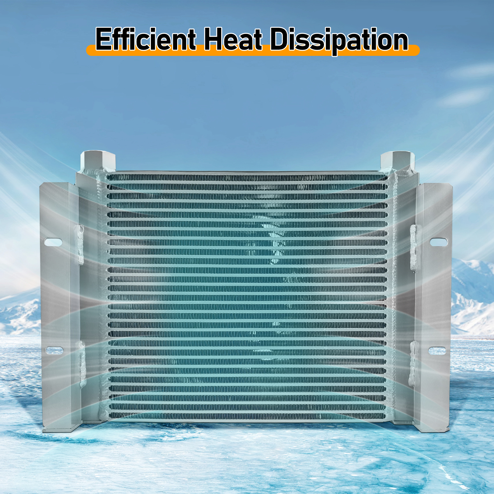 DC12V Hydraulic Oil Cooler 150L/min, 120W Fan | 2MPa Air-Cooled Hydraulic Oil Radiator | Heat Dissipation Cooler
