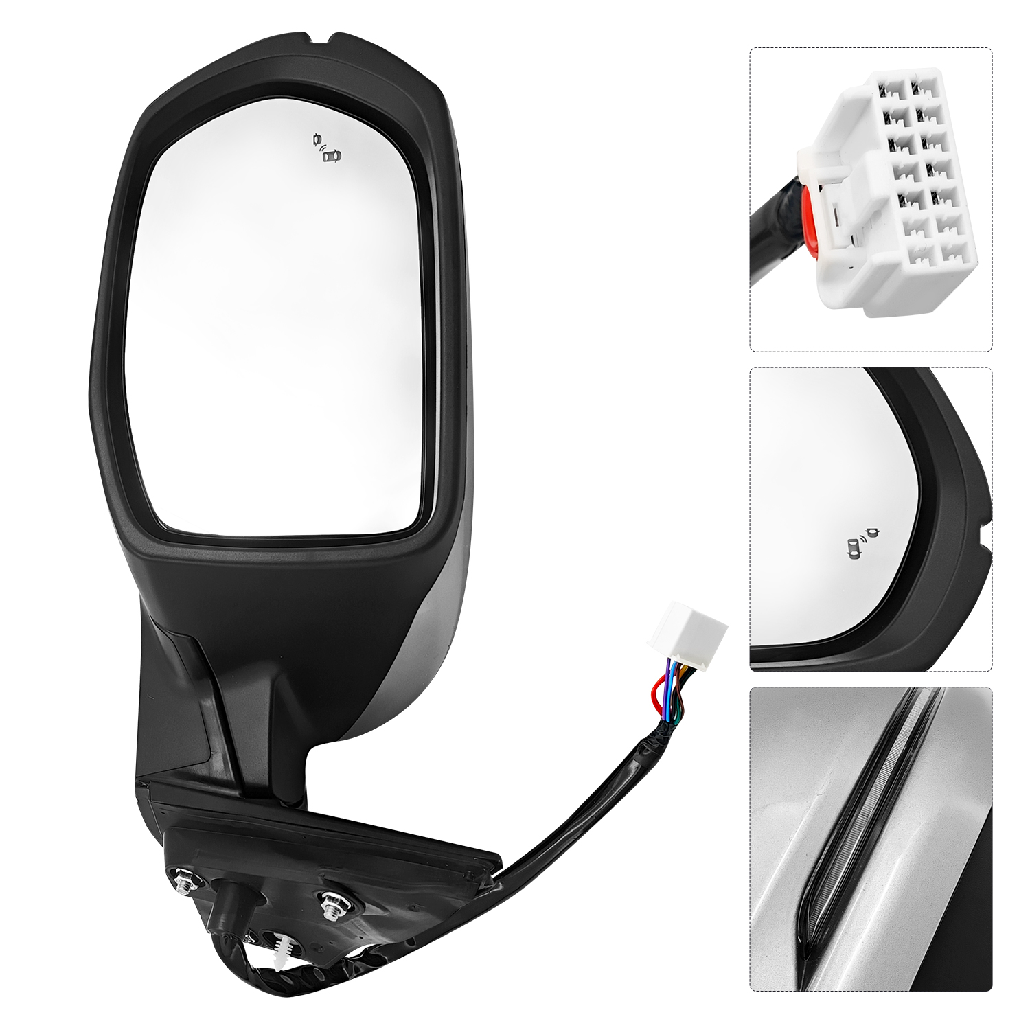 Silver NH830M Left Door Side Mirror Assembly Compatible with Honda CR-V 2017-2022 with Power Adjust/Heated/Signal Light/Blind Spot