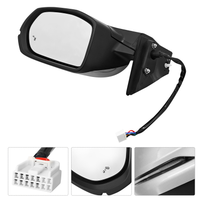 Silver NH830M Right Door Side Mirror Assembly Compatible with Honda CR-V 2017-2022 with Power Adjust/Heated/Signal Light/Blind Spot