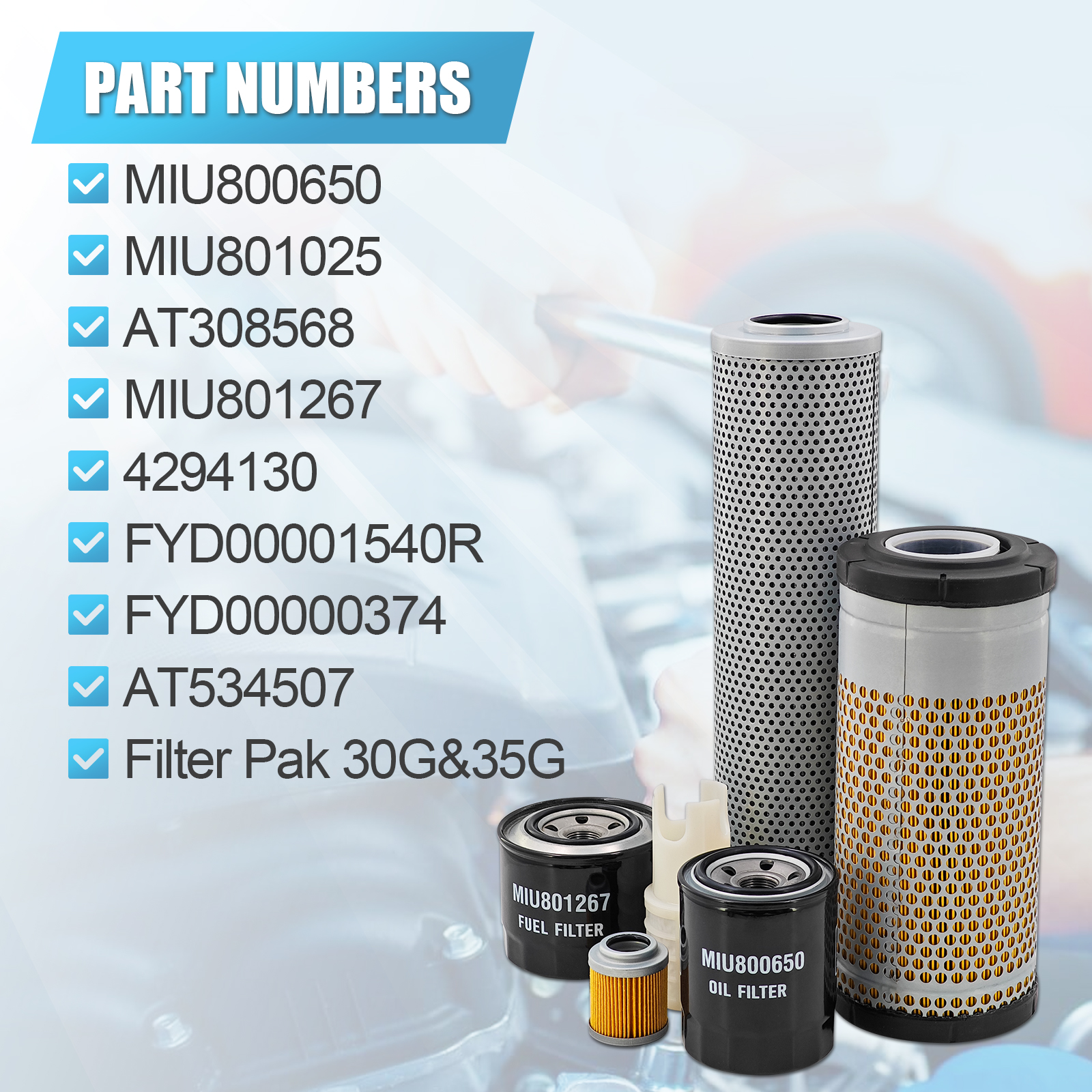 Filter Pak Fit For John Deere Filter Pak for 30G&35G