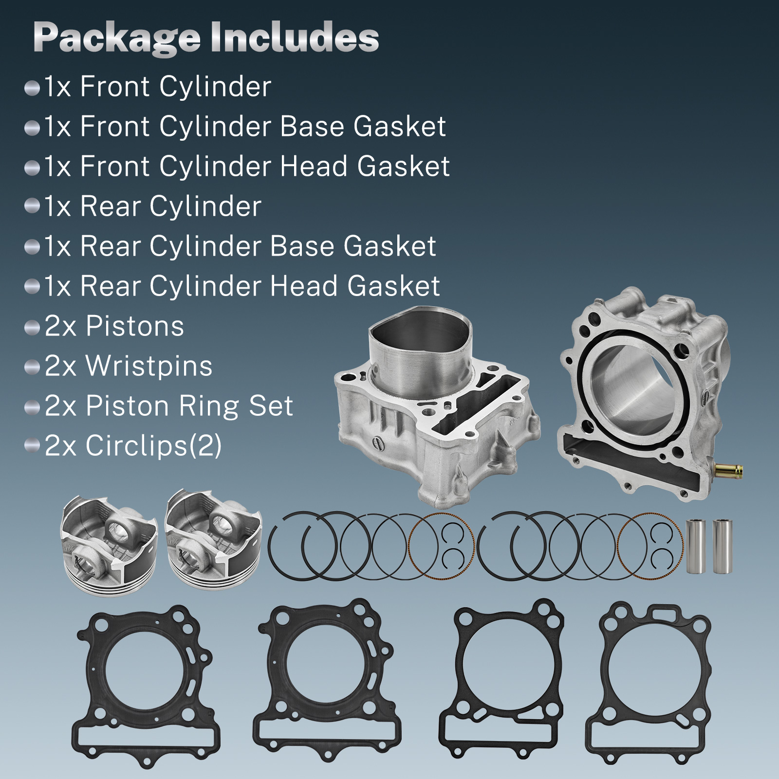 Front & Rear Cylinder Piston Gasket Kit fit for Suzuki SV650 SV650A SV650S SV650SA V-Strom DL650 DL650A DL650AL1 DL650L1