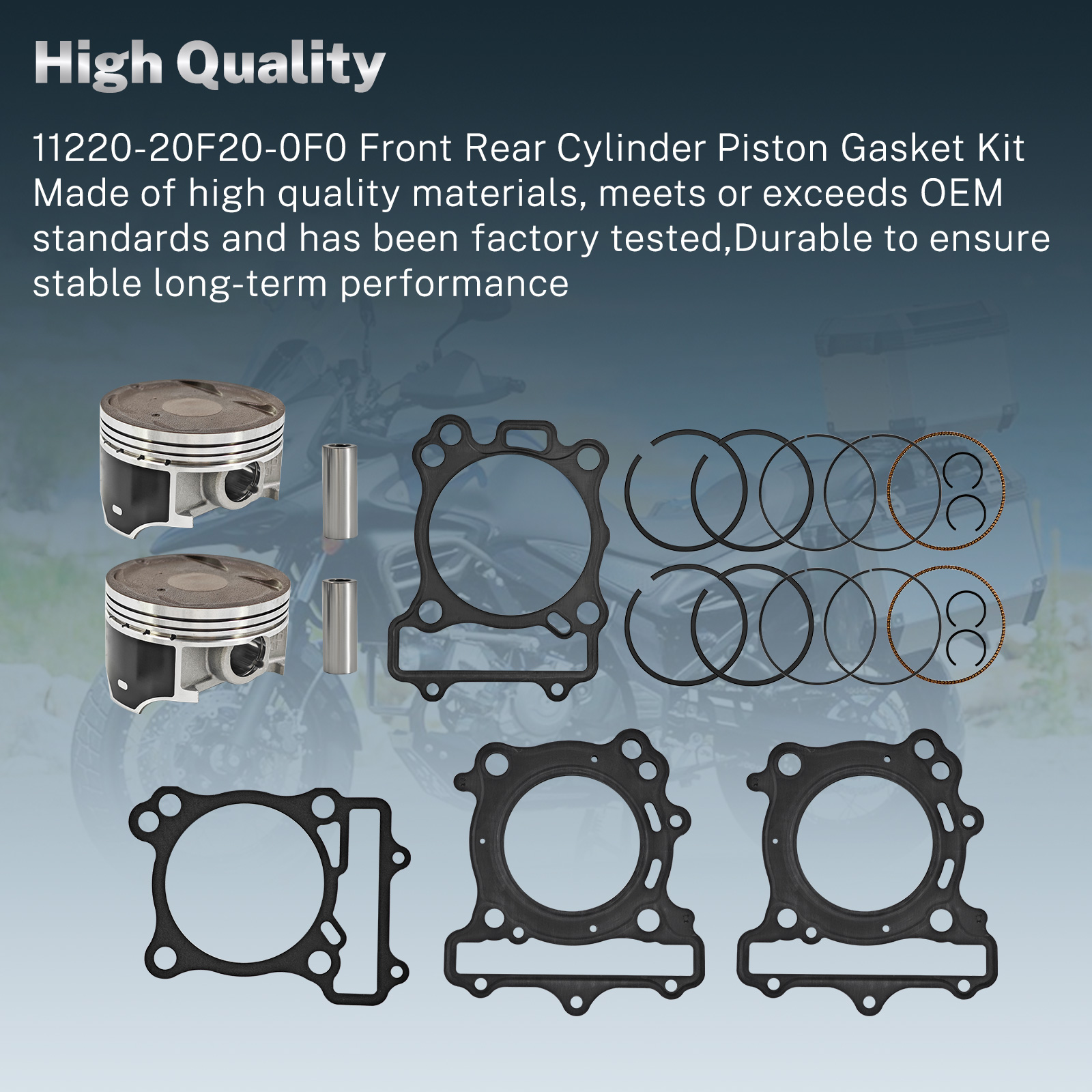 Front & Rear Cylinder Piston Gasket Kit fit for Suzuki SV650 SV650A SV650S SV650SA V-Strom DL650 DL650A DL650AL1 DL650L1
