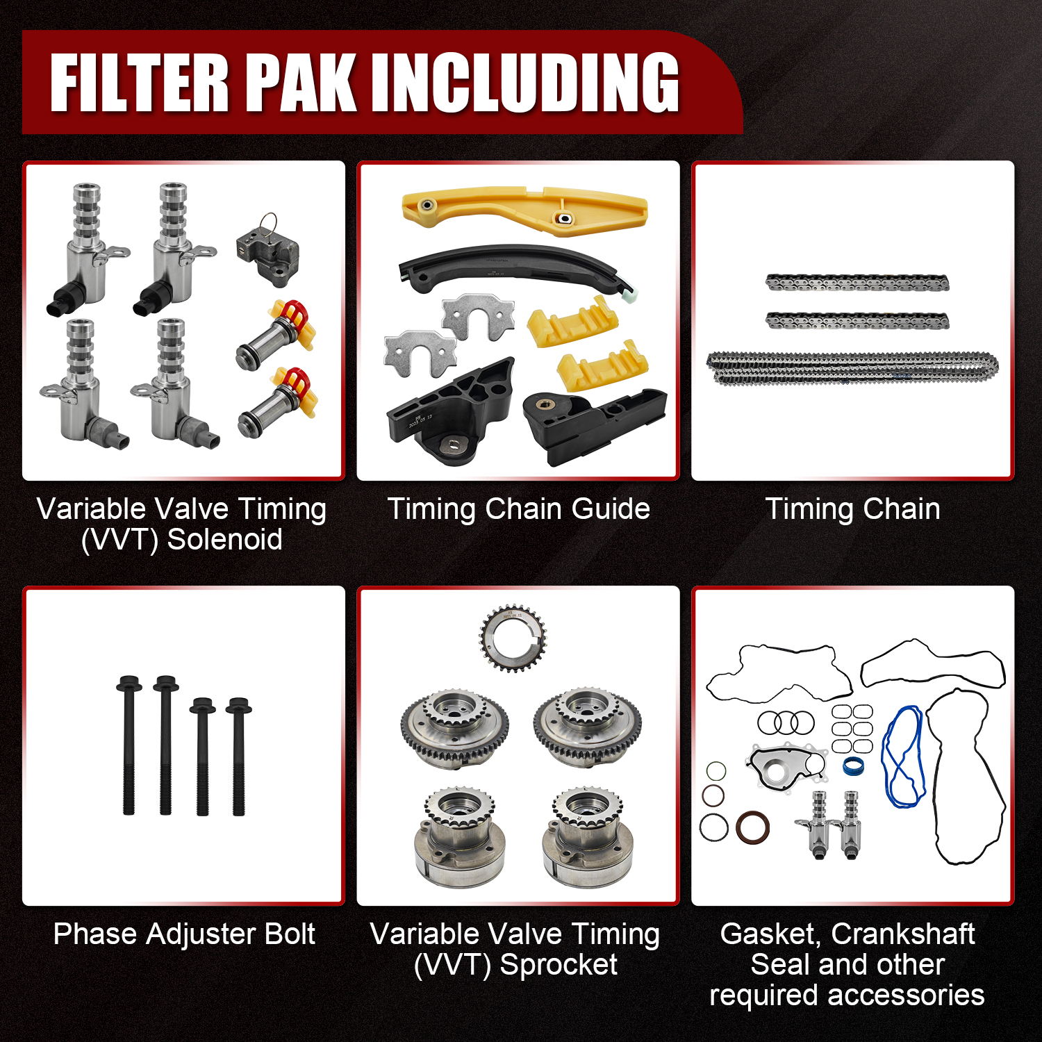 3.5L Ecoboost Complete Timing Kit Fits for Ford F150 2013-2016 with Solenoids