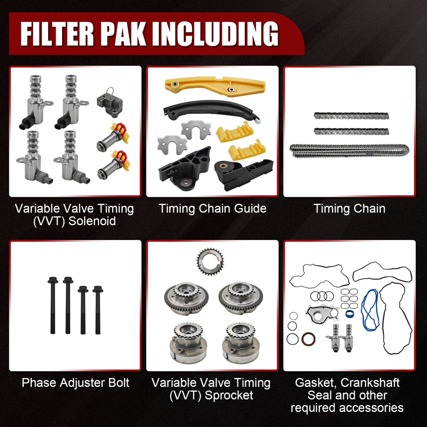 3.5L Ecoboost Complete Timing Kit Fits for Ford F150 2013-2016 with Solenoids