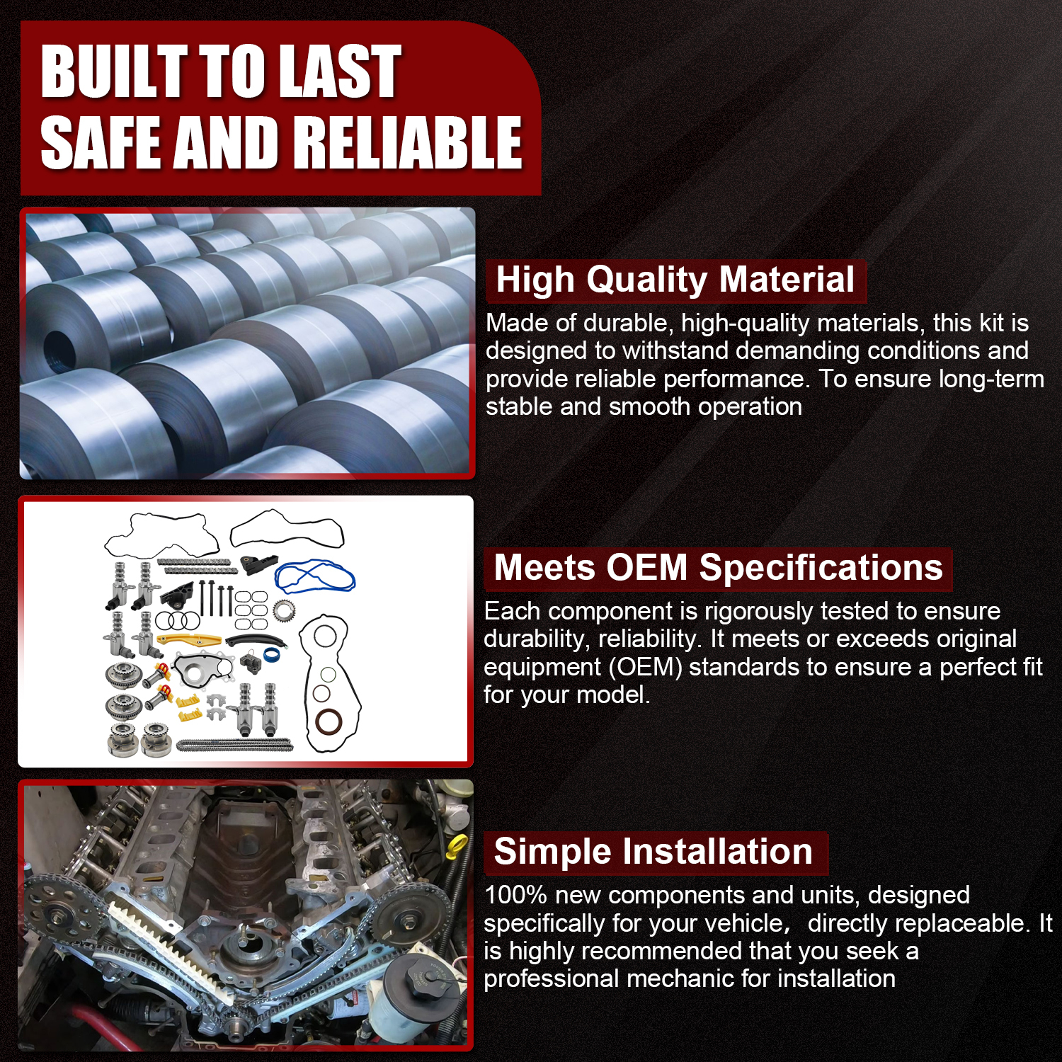 3.5L Ecoboost Complete Timing Kit Fits for Ford F150 2013-2016 with Solenoids