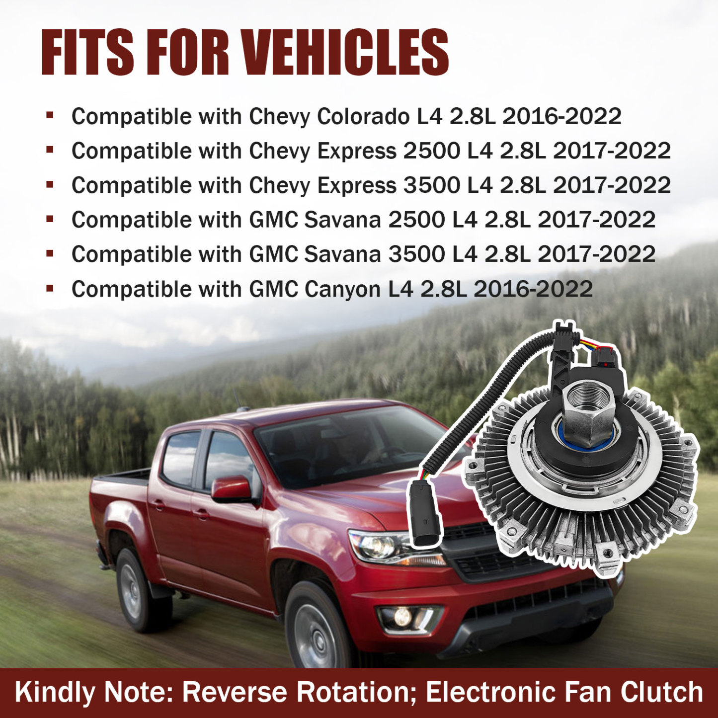 3210 Engine Cooling Fan Clutch for Chevy Colorado 2016-2022 Express 2500 3500 Savana 2500 3500 2017-2022