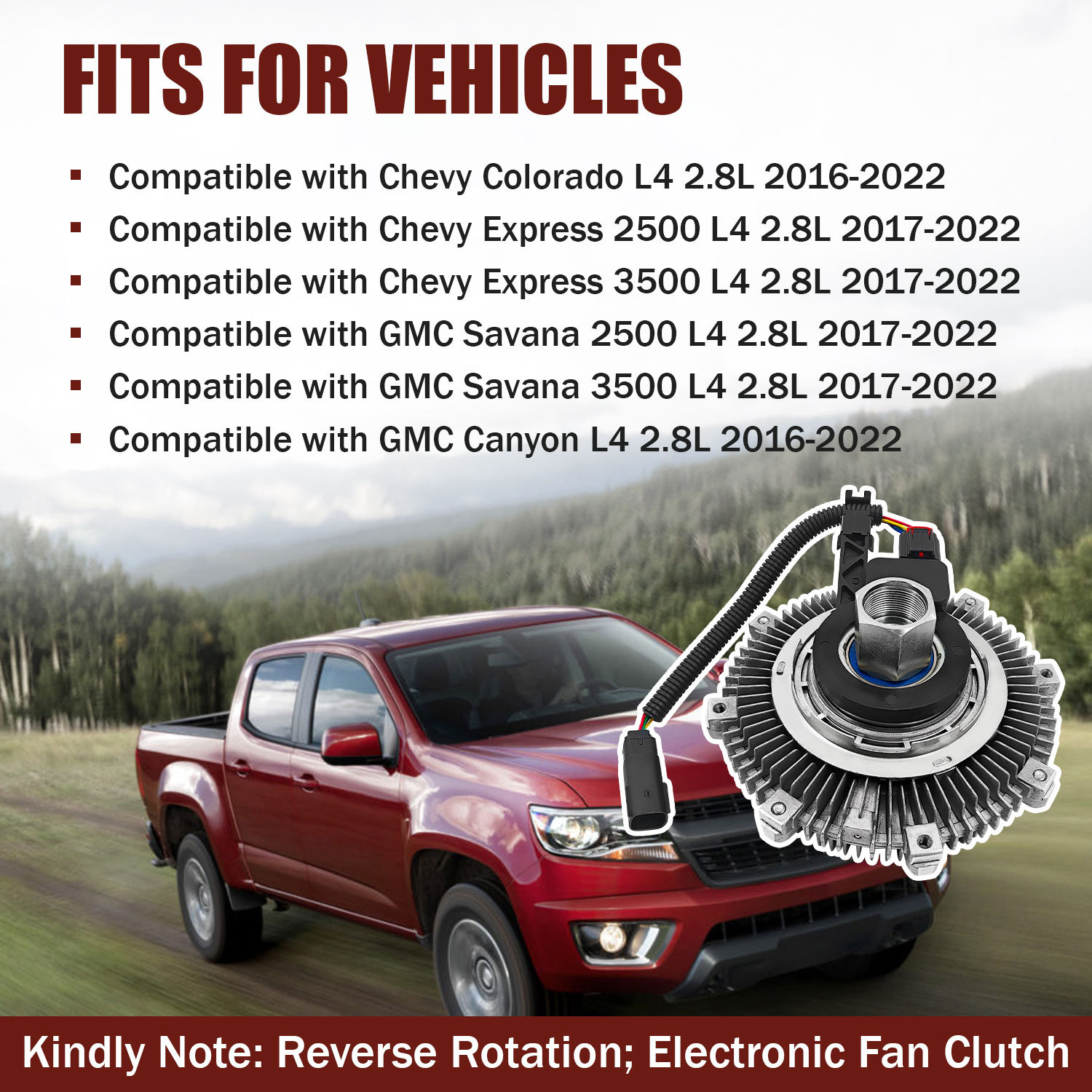 3210 Engine Cooling Fan Clutch for Chevy Colorado 2016-2022 Express 2500 3500 Savana 2500 3500 2017-2022