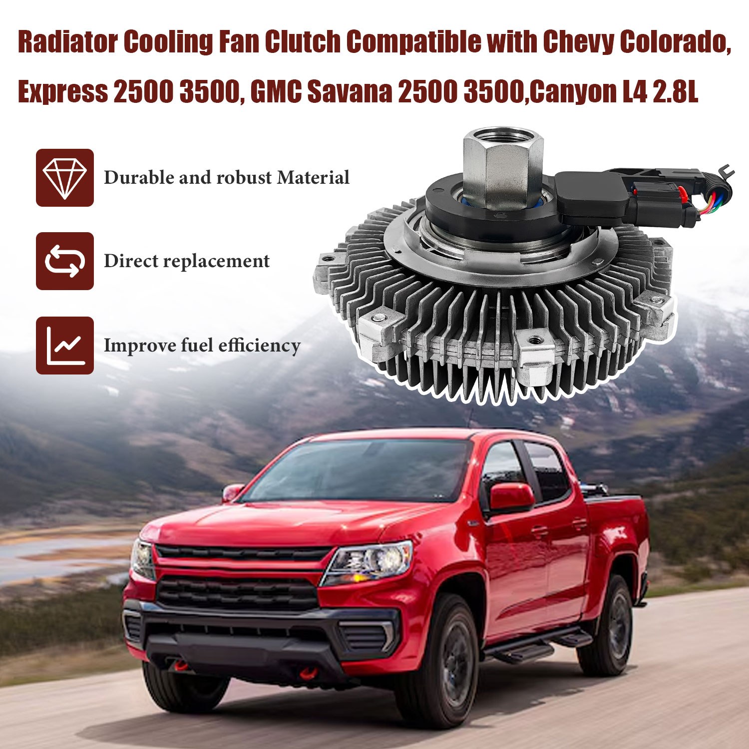 3210 Engine Cooling Fan Clutch for Chevy Colorado 2016-2022 Express 2500 3500 Savana 2500 3500 2017-2022