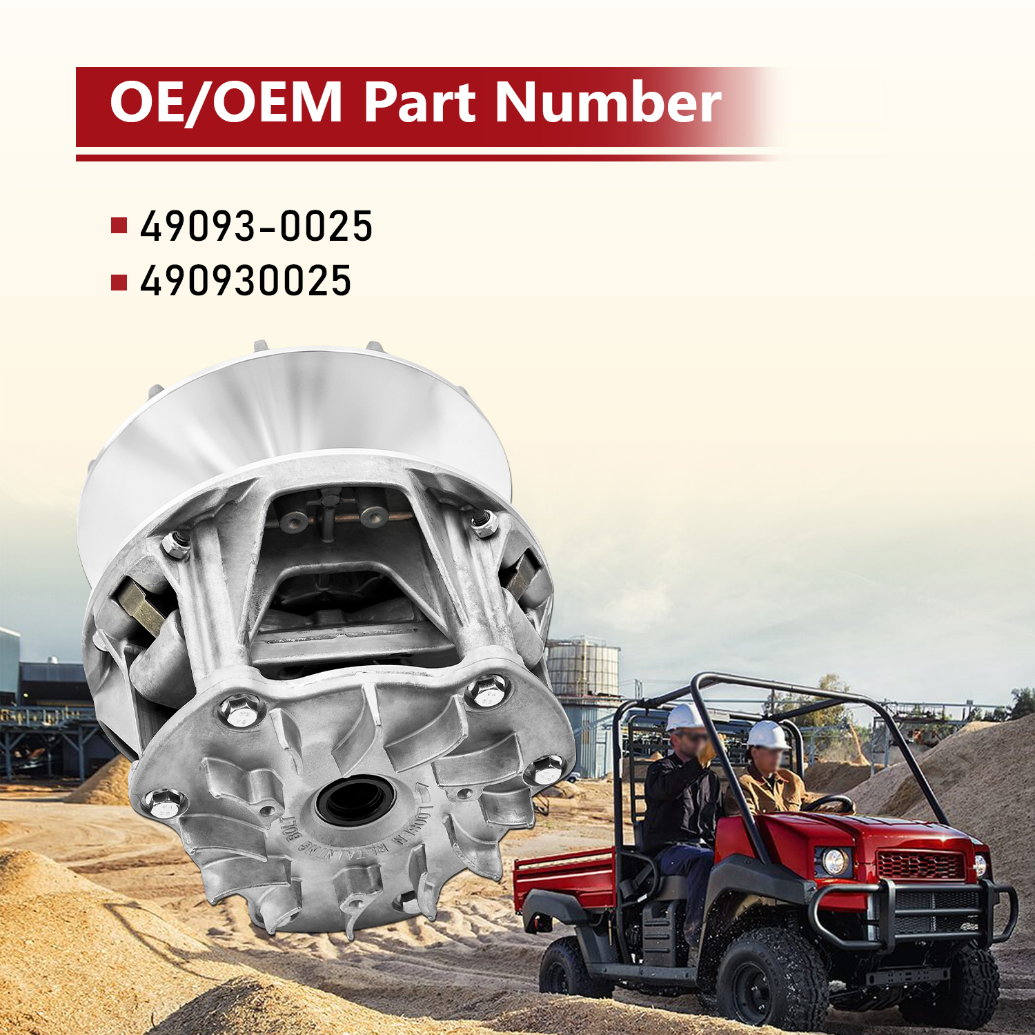 Clutch Compatible with Kawasaki Mule 4010 4000 2009-2023 Drive Clutch Converter