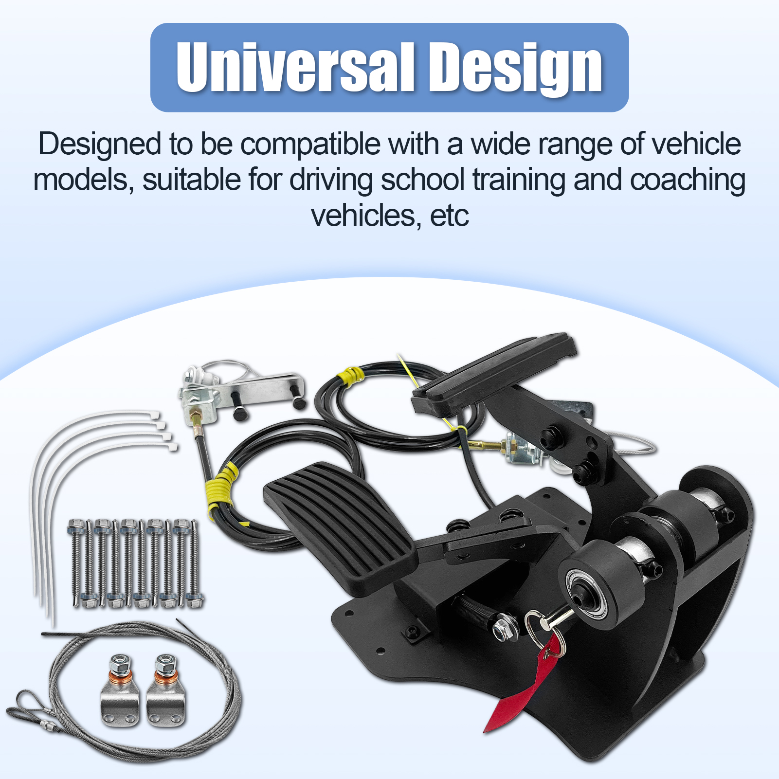 Right Hand Drive Conversion Kit with Dual Gas & Brake Pedals | Universal Passenger Side Control System for Driver Training Vehicles