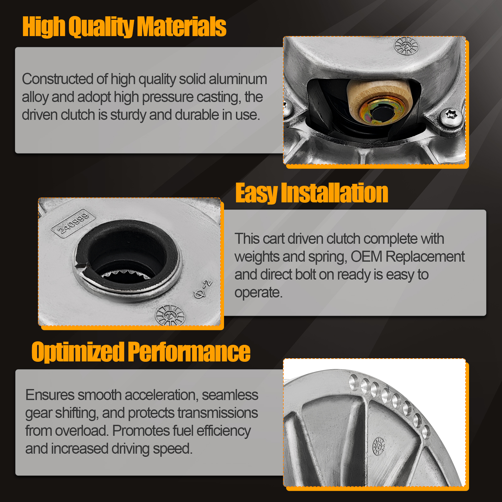 Secondary Driven Clutch Assembly AUC11989 fit for John Deere Utility Vehicles XUV825E XUV825M XUV825M S4 XUV835E XUV835M