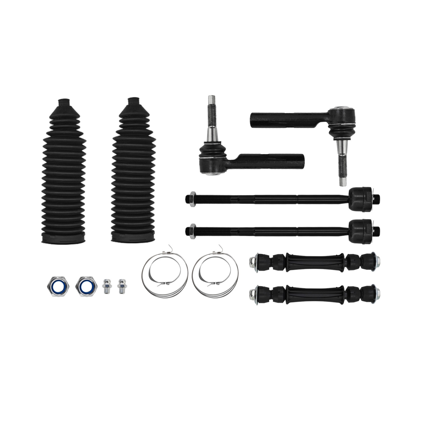 12 PCS Suspension Kit fit for Cadillac Escalade, Chevy Silverado 1500 Tahoe, GMC Sierra 1500 Yukon 2015-2016, includes Front Lower Upper Control Arms w/Sway Bar Tie Rods End Links Kits