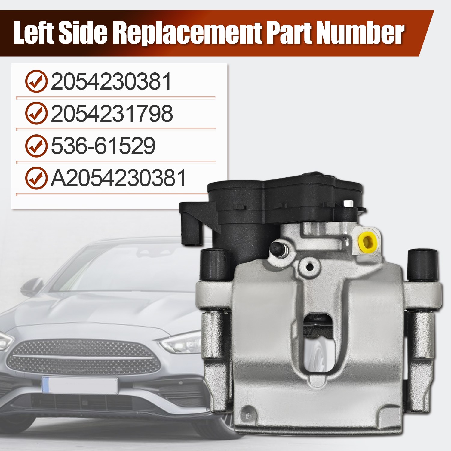 Mercedes-Benz Rear Brake Caliper Assembly w/Bracket Fit for C300 C350e W205 2.0L C400 C43 AMG 3.0L 2015-2023, Left Driver Side Back Break Caliper