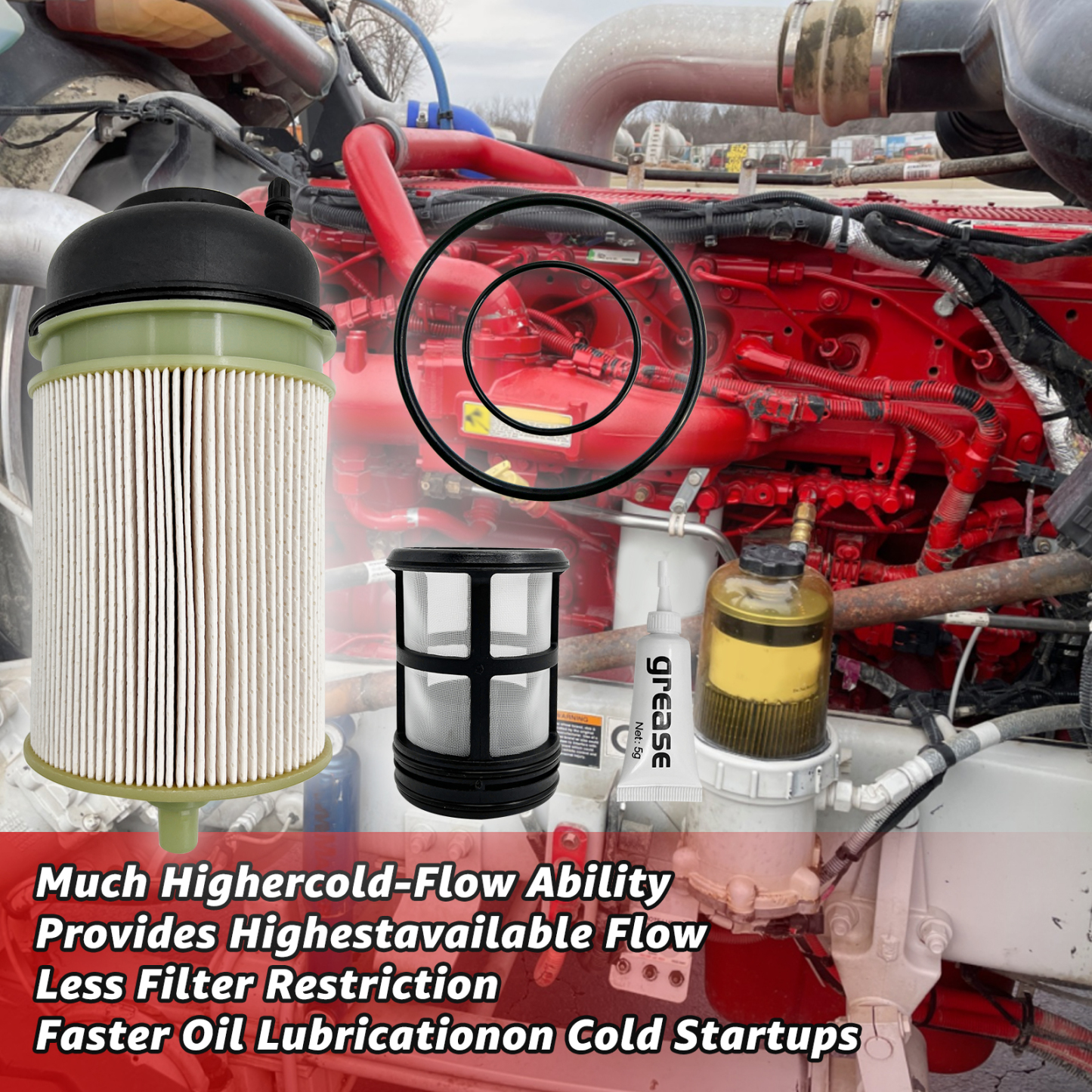 6 PCS Fuel Filter fit for Detroit Diesel DD13 DD15 DD16 Freightliner Western Star