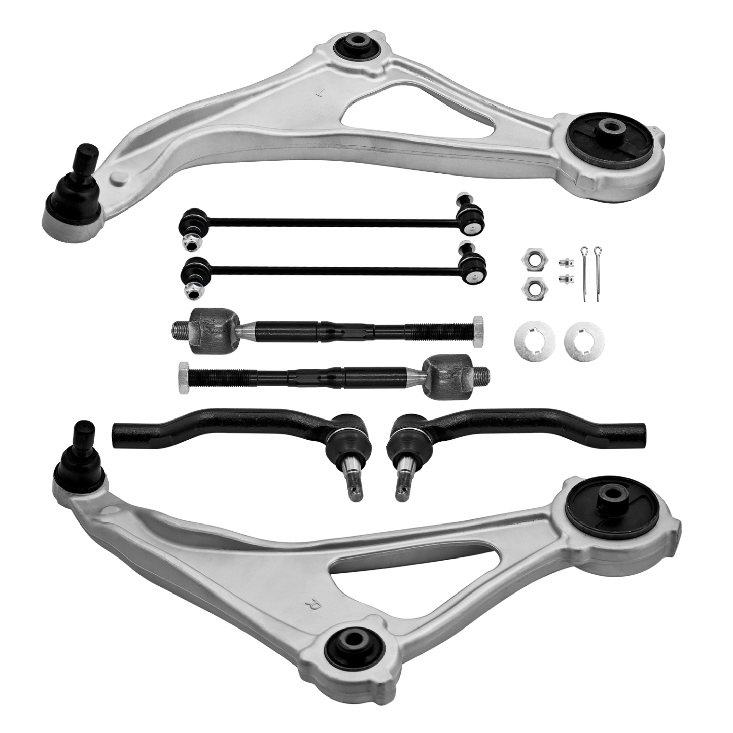 10pcs Suspension Kit fit for Nissan Altima 2013-2014 2.5L 3.5L, Front Lower Control Arms with Ball Joints Sway Bar Links Inner and Outer Tie Rod End, Replace# 545003TA0B 545013TA0B  