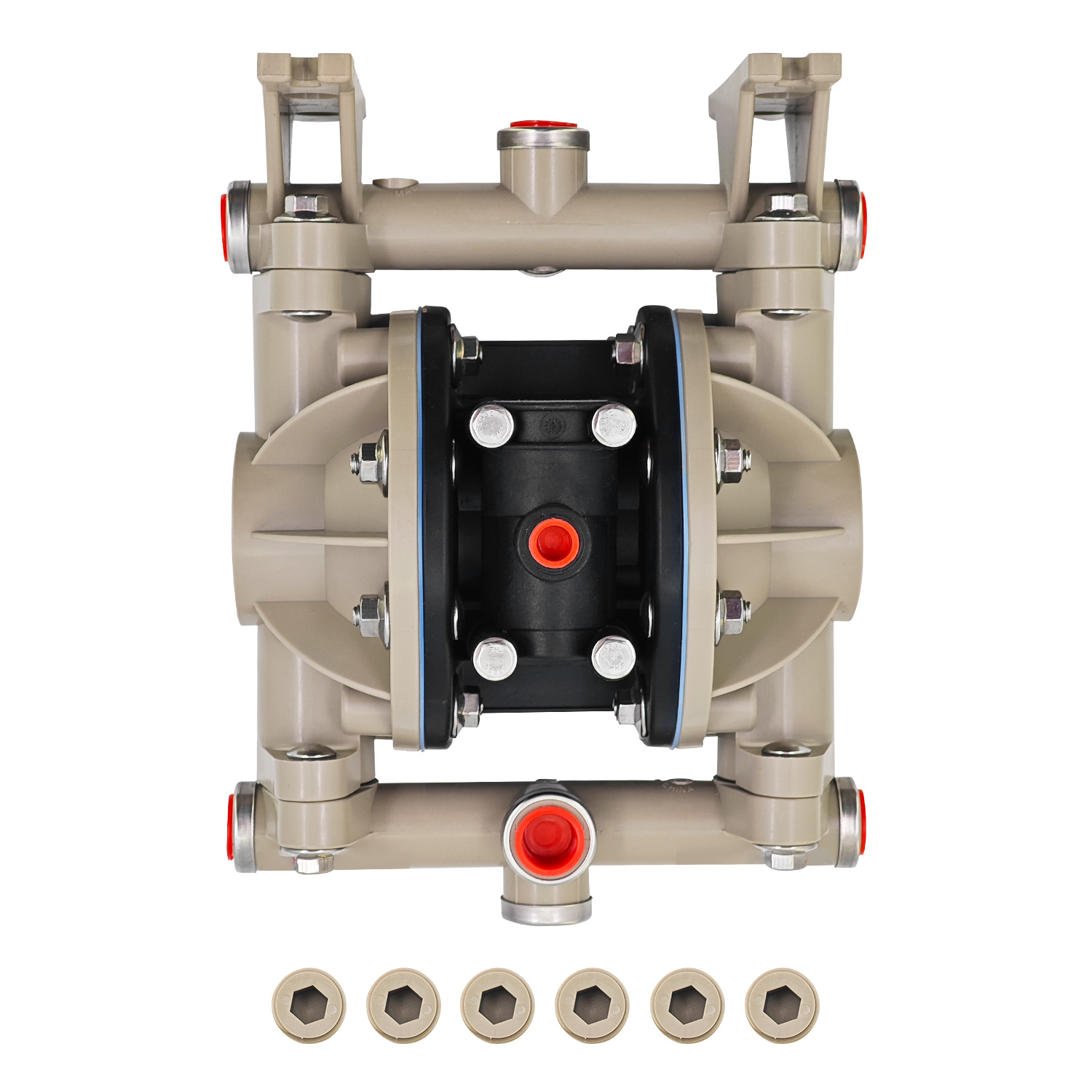 Pneumatic Diaphragm Pump for Classic Air Compressor,Polypropylene Fluid Caps & Manifold,13 GPM (49.2 LPM) Maximum Flow Rate 66605J344