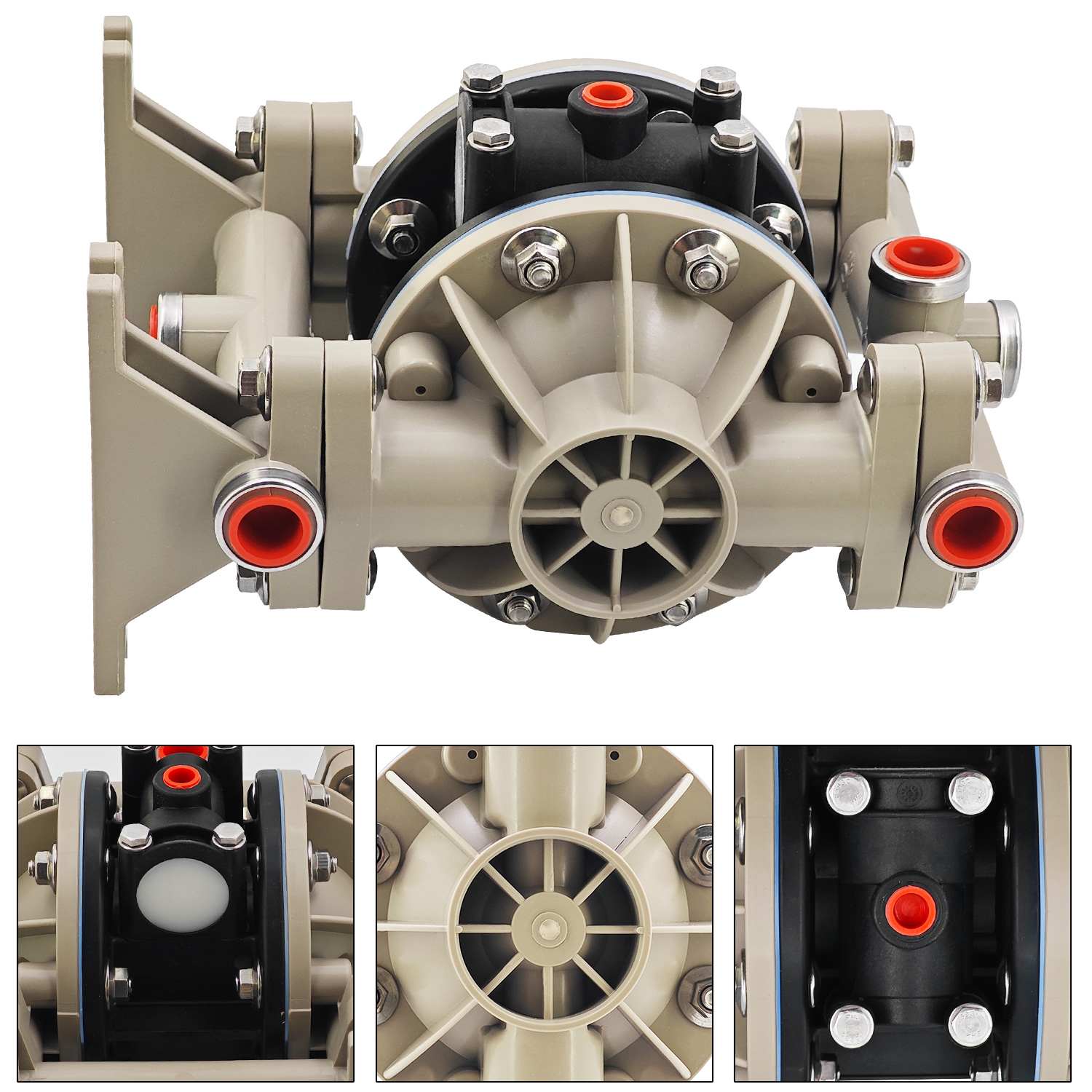 Pneumatic Diaphragm Pump for Classic Air Compressor,Polypropylene Fluid Caps & Manifold,13 GPM (49.2 LPM) Maximum Flow Rate 66605J344