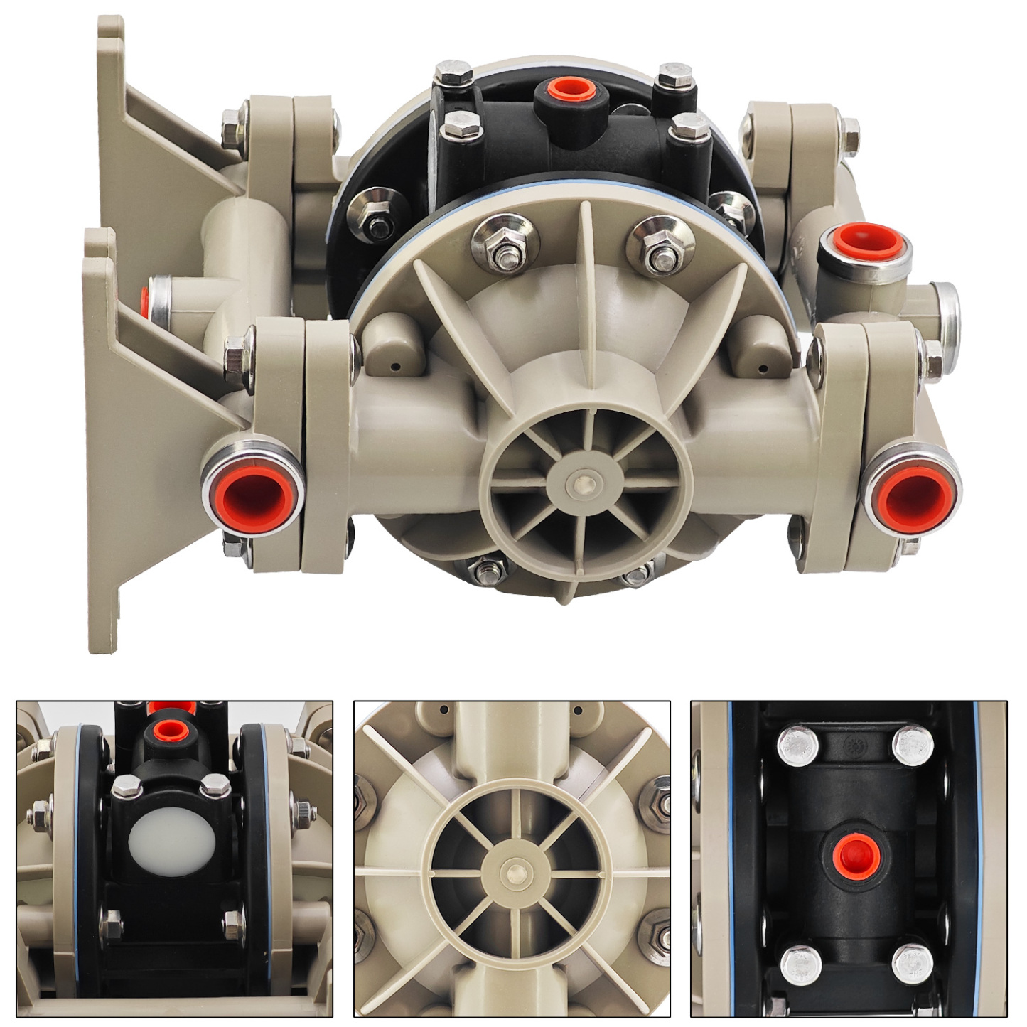 Pneumatic Diaphragm Pump for Classic Air Compressor,Polypropylene Fluid Caps & Manifold,13 GPM (49.2 LPM) Maximum Flow Rate 66605J344