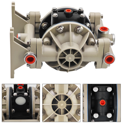 Pneumatic Diaphragm Pump for Classic Air Compressor,Polypropylene Fluid Caps & Manifold,13 GPM (49.2 LPM) Maximum Flow Rate 66605J344