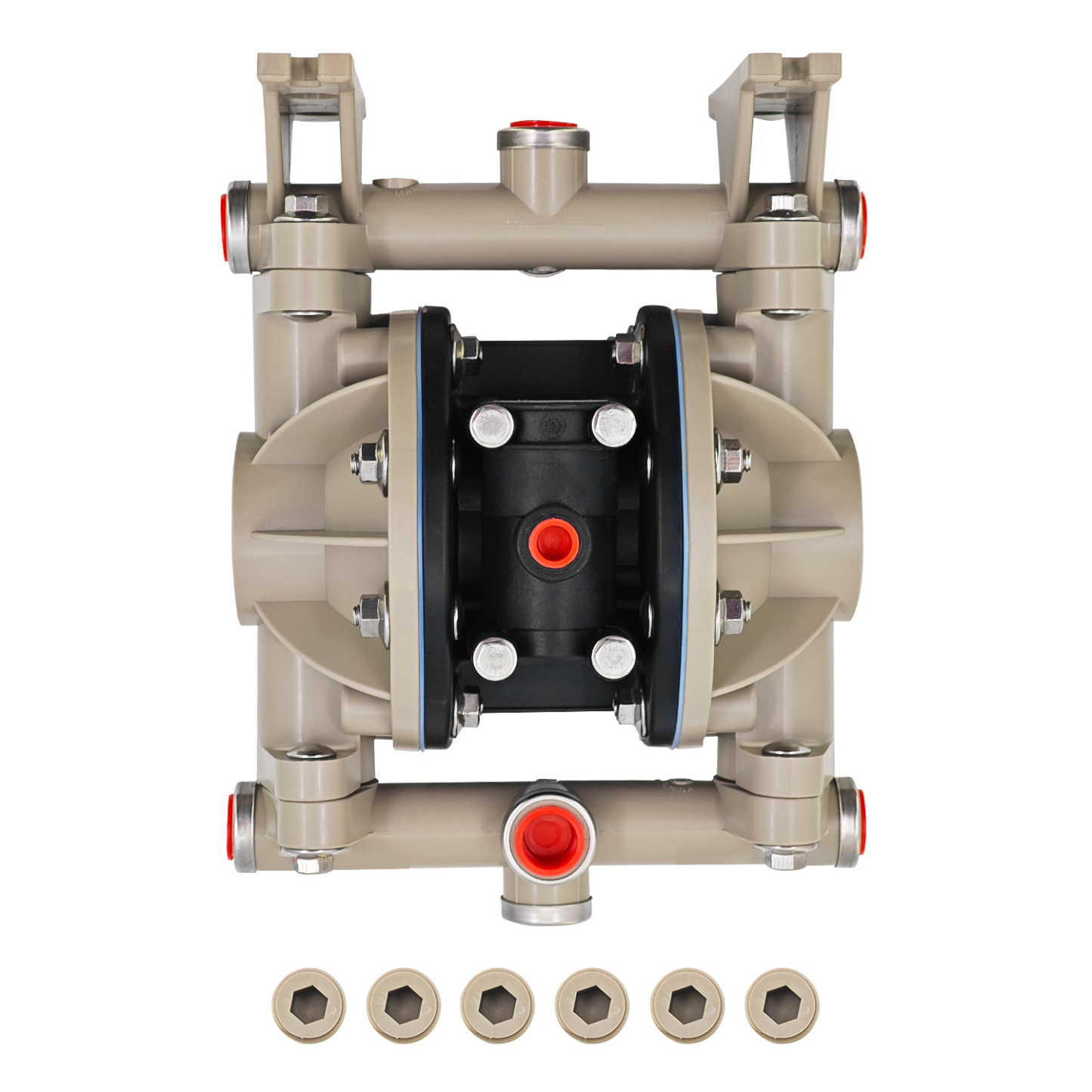 Pneumatic Diaphragm Pump for Classic Air Compressor,Polypropylene Fluid Caps & Manifold,13 GPM (49.2 LPM) Maximum Flow Rate 66605J344