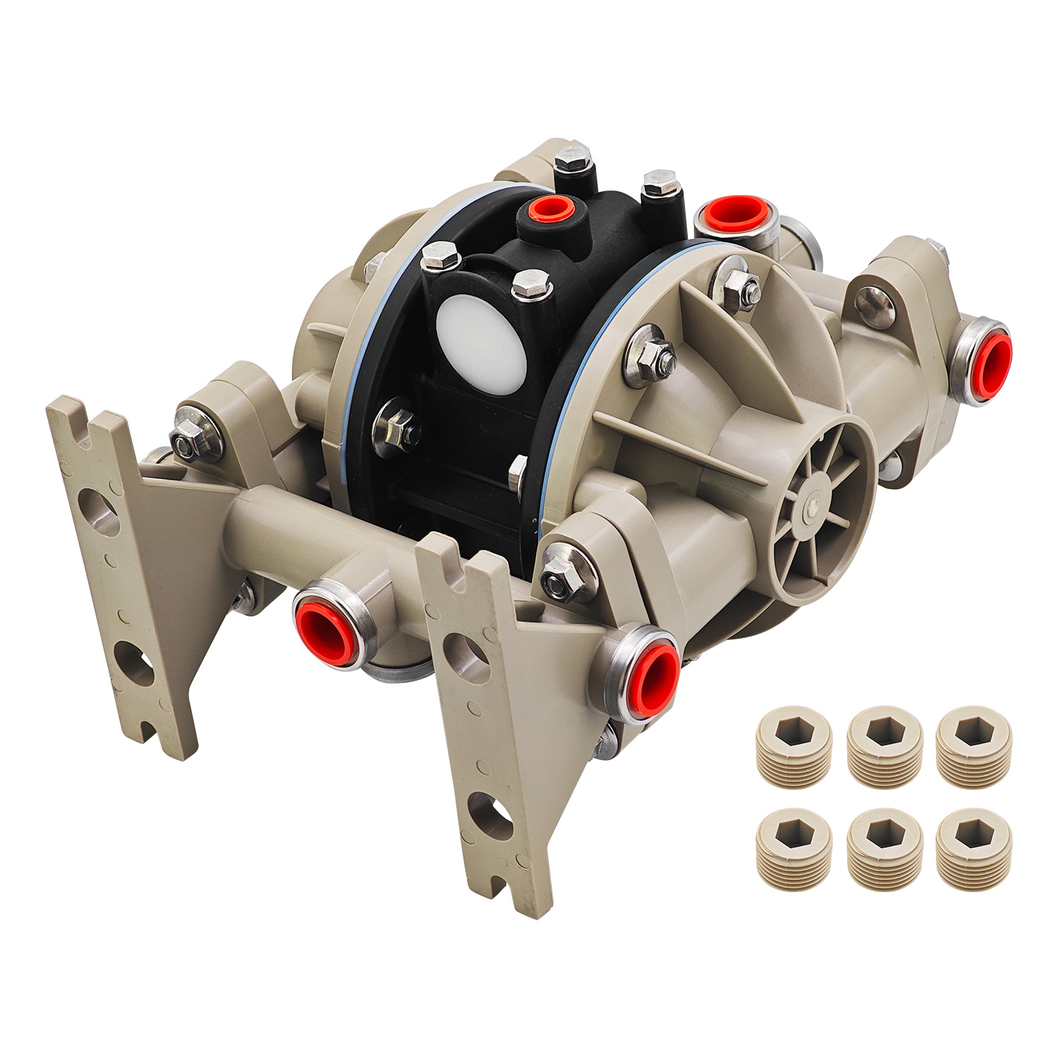 Pneumatic Diaphragm Pump for Classic Air Compressor,Polypropylene Fluid Caps & Manifold,13 GPM (49.2 LPM) Maximum Flow Rate 66605J344