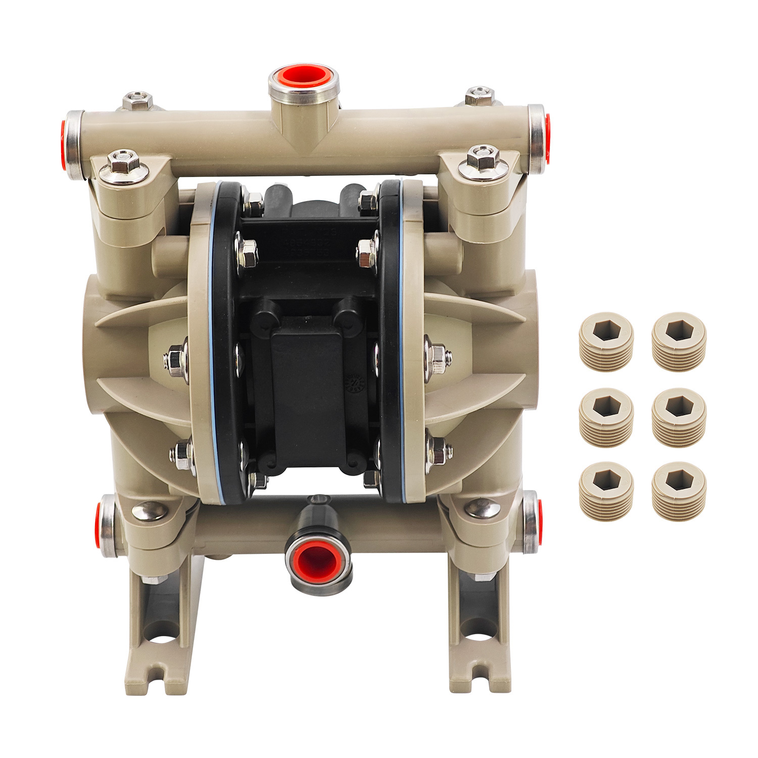 Pneumatic Diaphragm Pump for Classic Air Compressor,Polypropylene Fluid Caps & Manifold,13 GPM (49.2 LPM) Maximum Flow Rate 66605J344