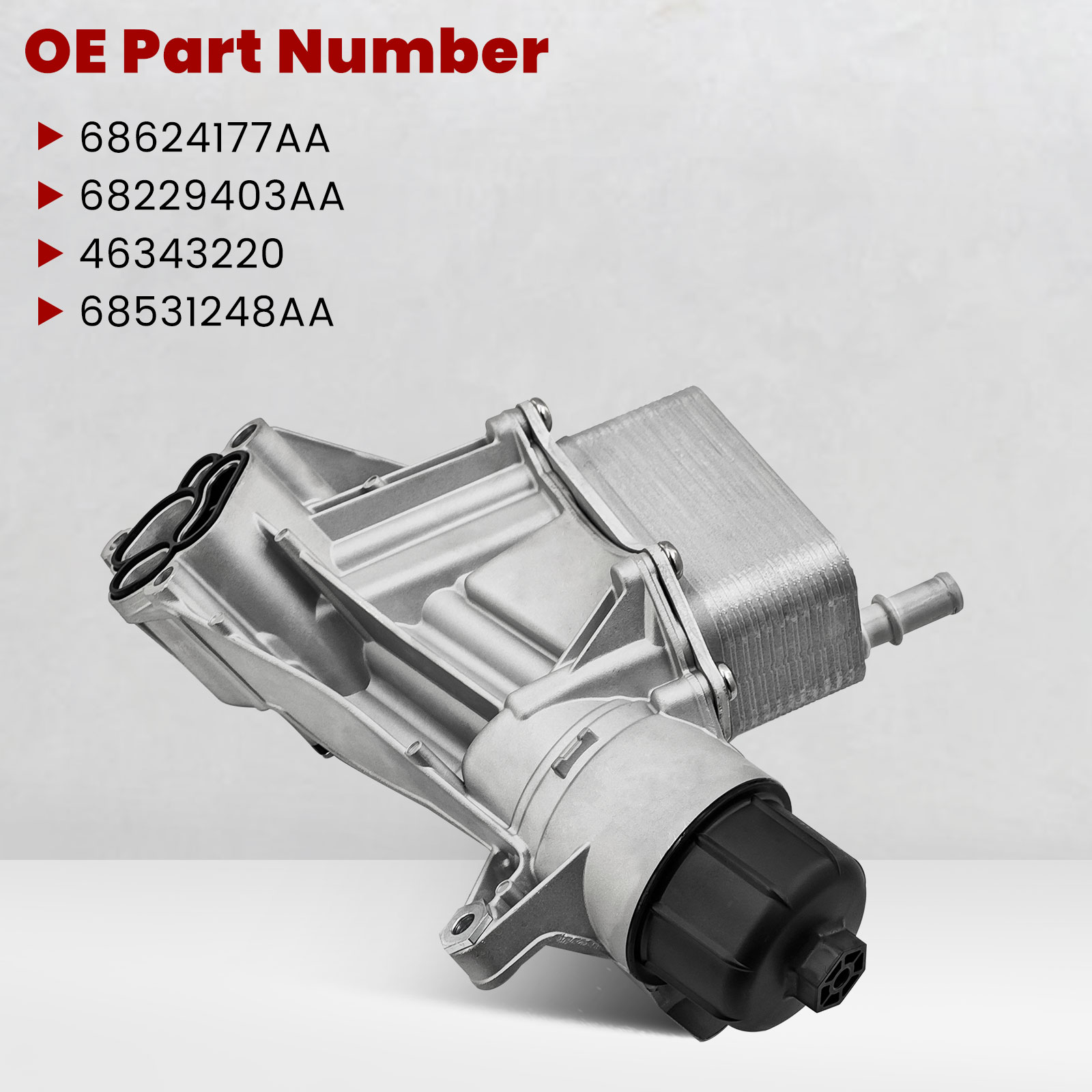 Aluminum Engine Oil Cooler Filter Housing Compatible with Ram 1500 3.0L V6 diesel 2014-2019