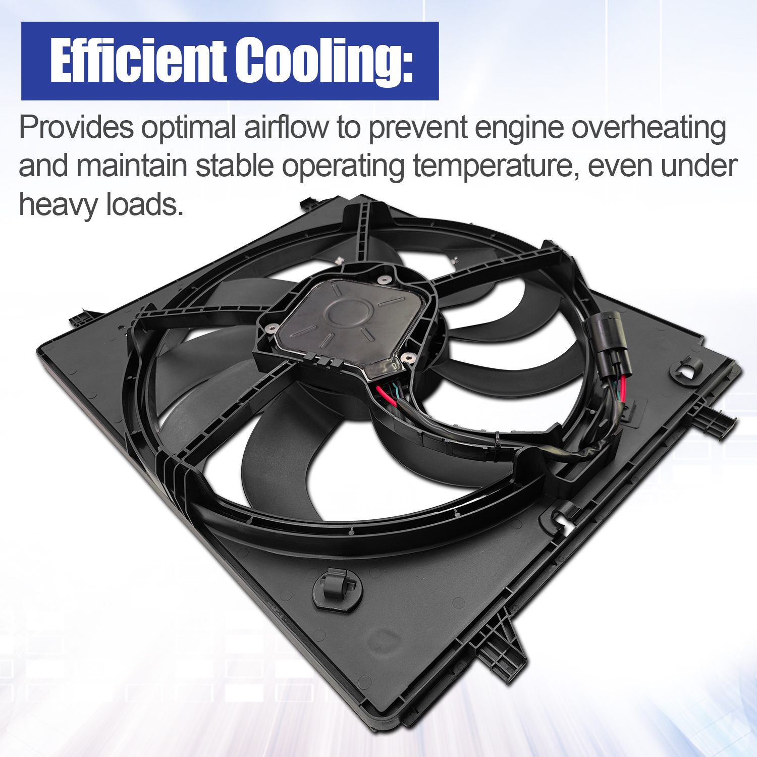 Radiator Fan Compatible with Maserati Ghibli, Quattroporte, Levante 2017-2023 3.0L V6