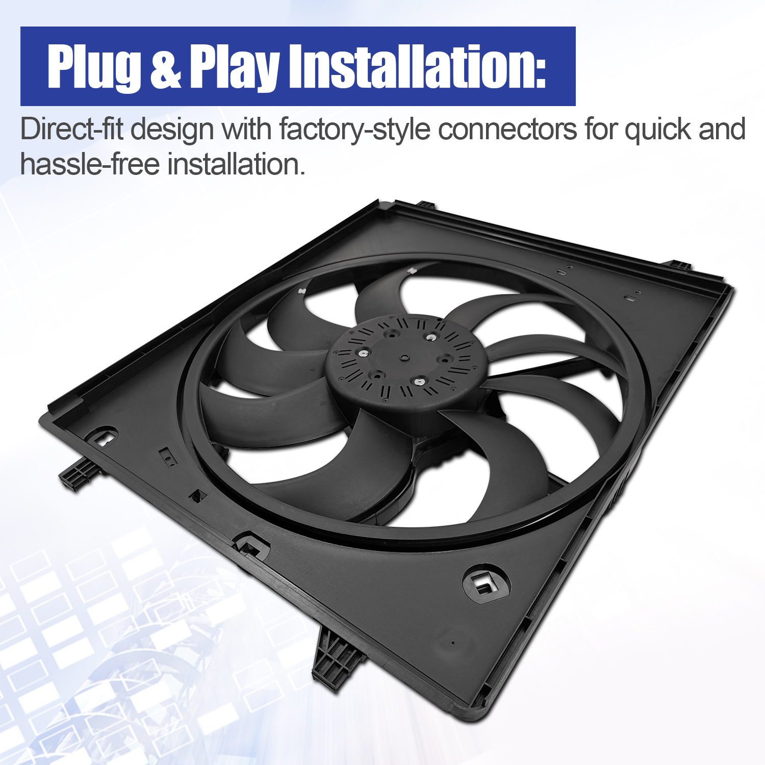 Radiator Fan Compatible with Maserati Ghibli, Quattroporte, Levante 2017-2023 3.0L V6