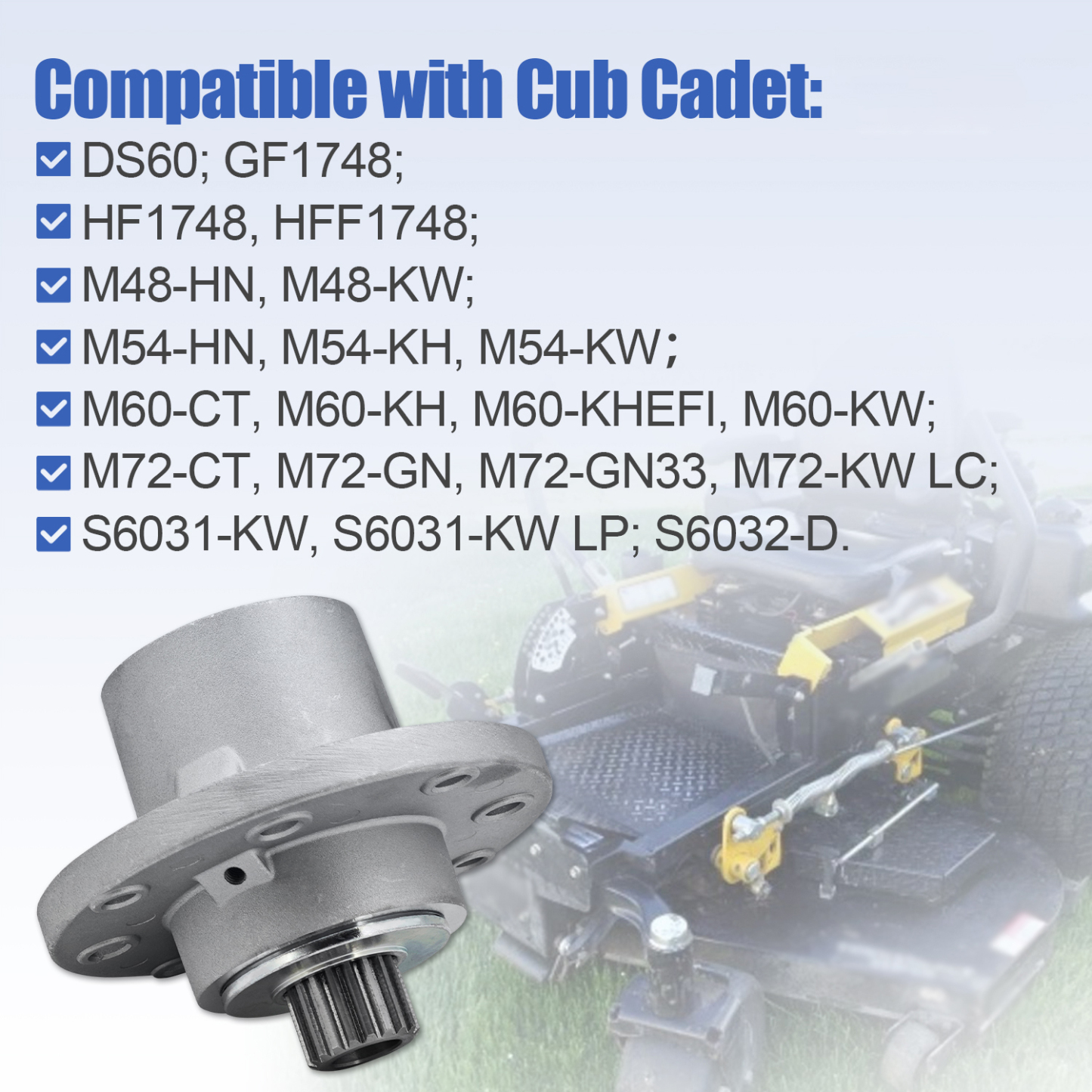 Deck Spindle Fits MTD Cub Cadet 918-05125 918-04430 918-04634 01003532 918-05132
