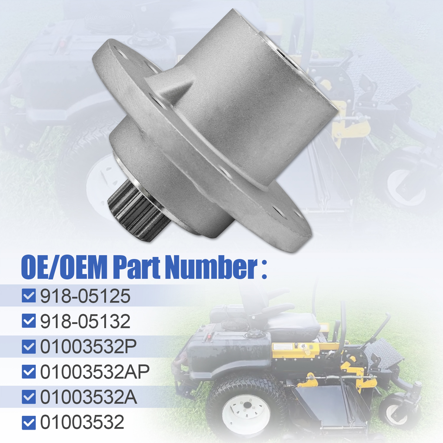 Deck Spindle Fits MTD Cub Cadet 918-05125 918-04430 918-04634 01003532 918-05132