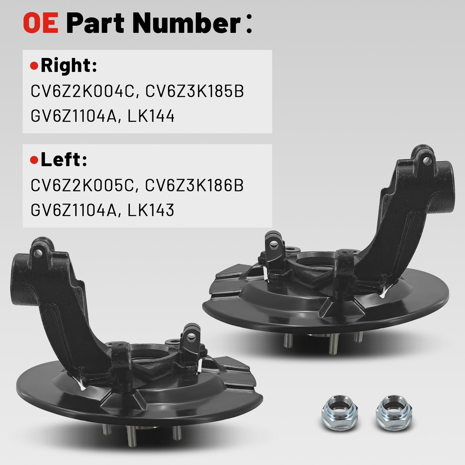 Front Left & Right Steering Knuckle Assembly w/Wheel Bearing Hub Compatible with Ford Escape 2013-2019