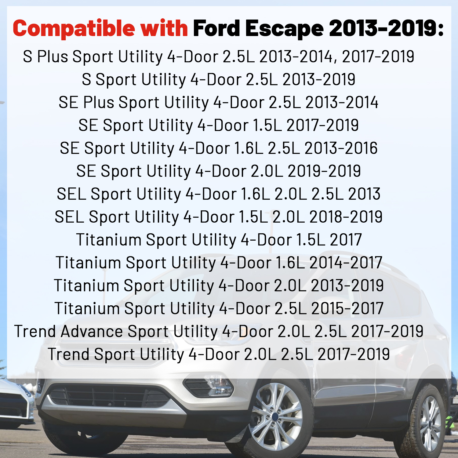 Front Left & Right Steering Knuckle Assembly w/Wheel Bearing Hub Compatible with Ford Escape 2013-2019